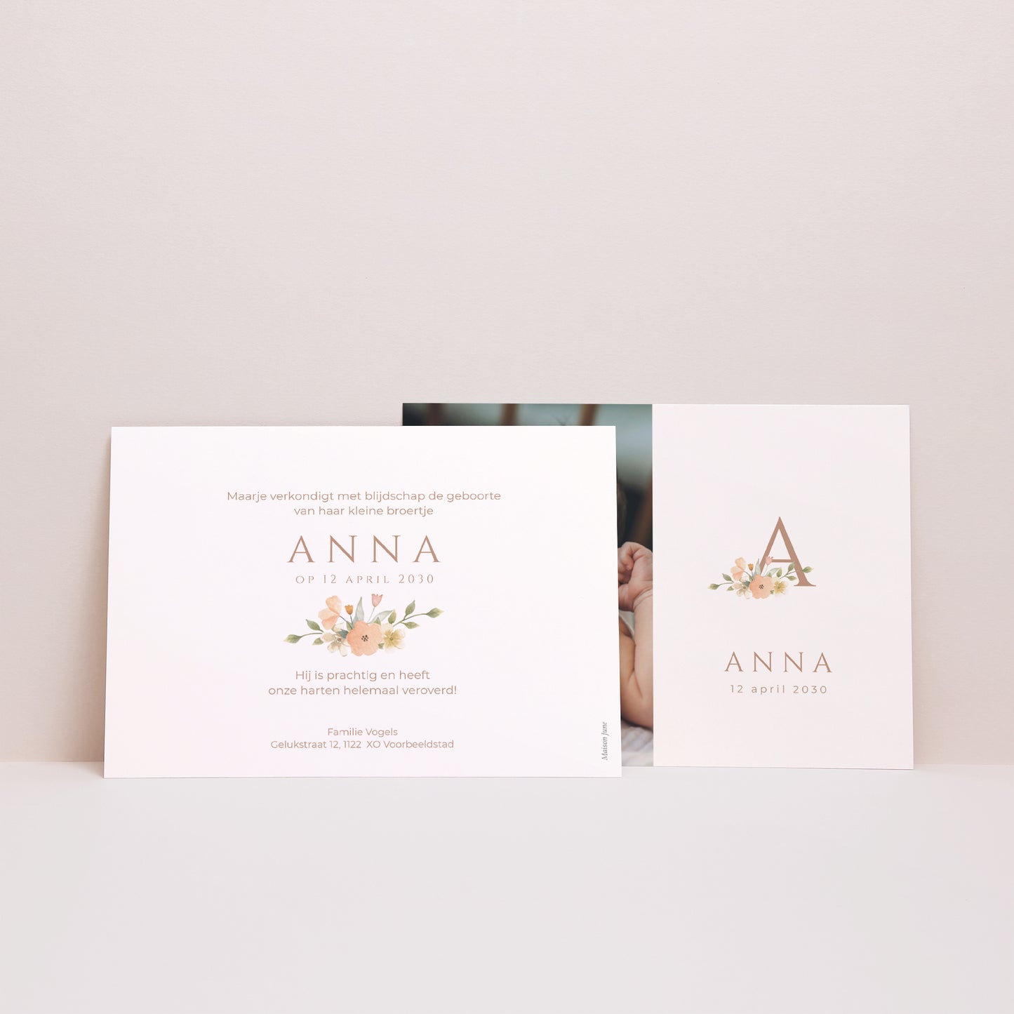 Uitnodigingskaart Geboorte Landschap foto N° 3