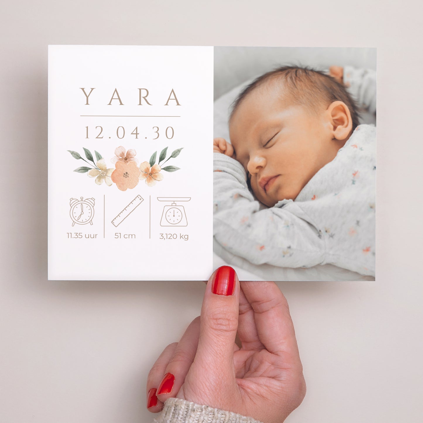 Uitnodigingskaart Geboorte Landschap Bloemige zoetheid foto N° 3