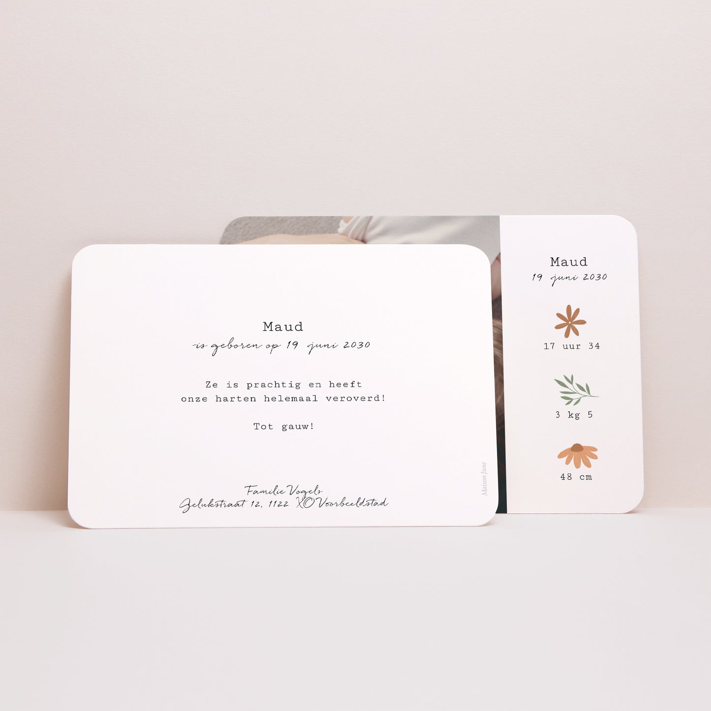 Uitnodigingskaart Geboorte Landschap, afgeronde randen foto N° 3