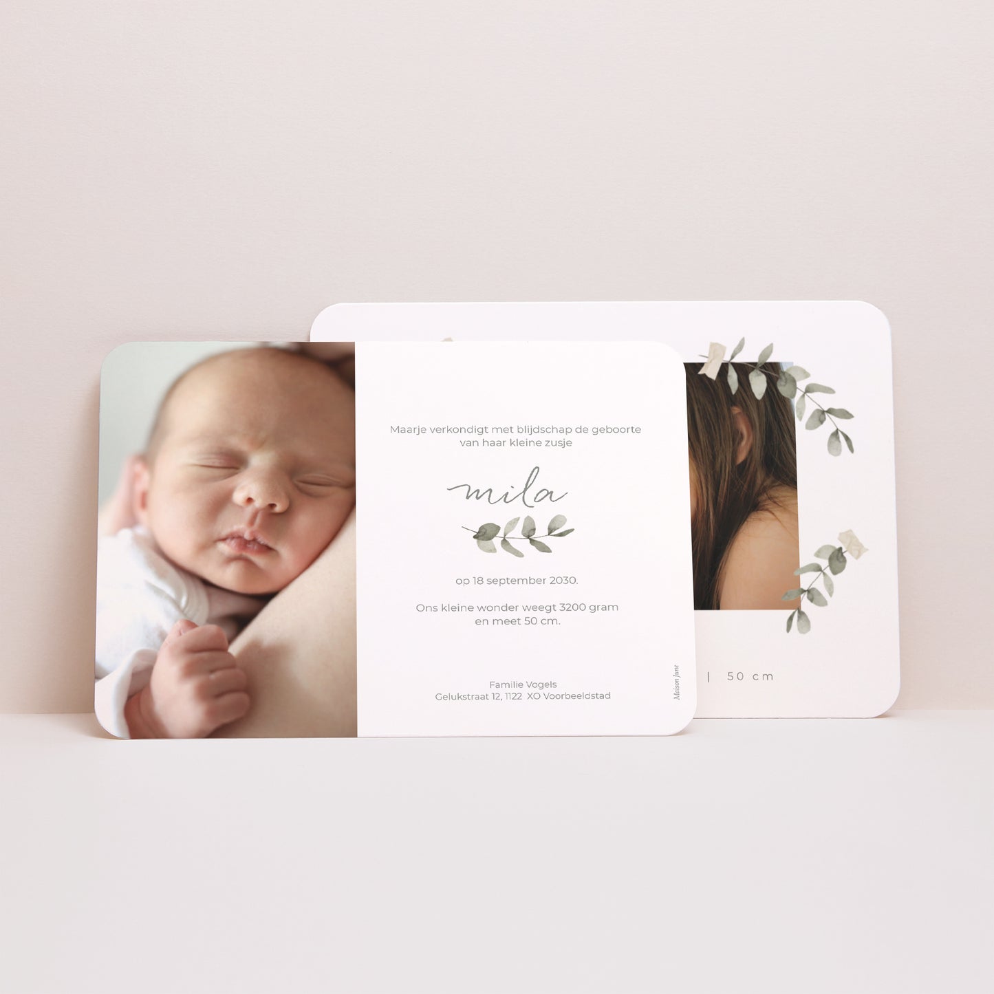 Uitnodigingskaart Geboorte Landschap, afgeronde randen foto N° 3