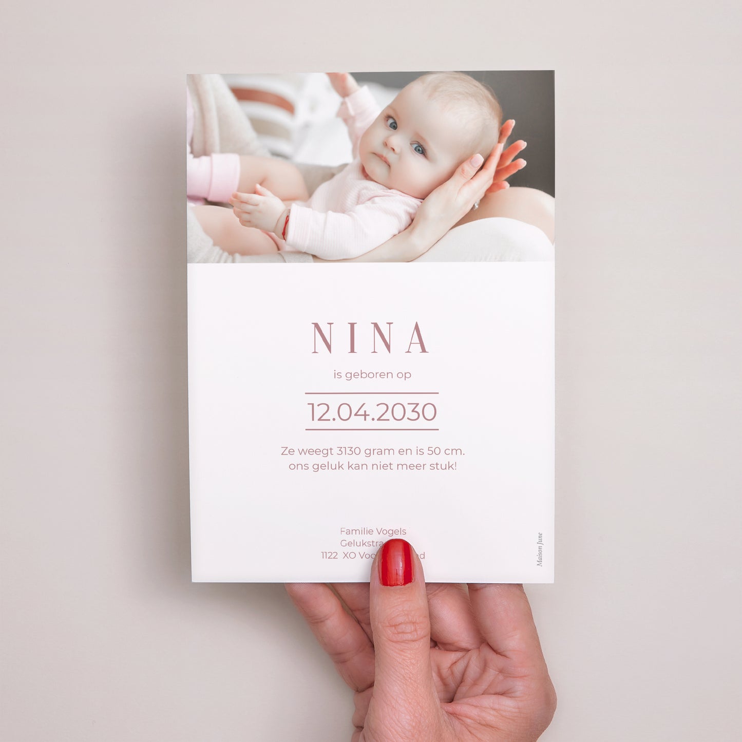 Uitnodigingskaart Geboorte foto N° 3