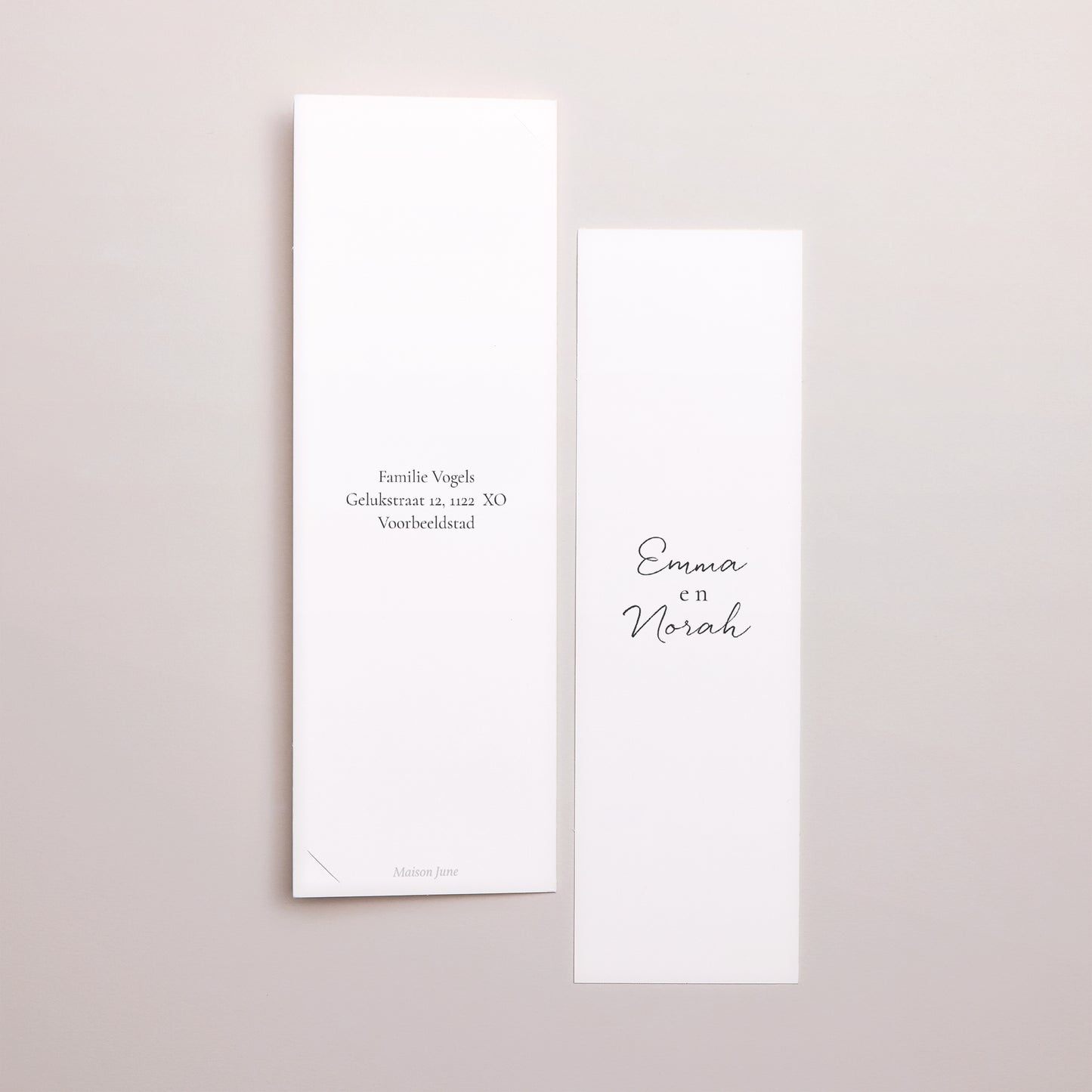 Uitnodigingskaart Geboorte Fotocabine bladwijzer Multifoto's tweelingen II foto N° 3