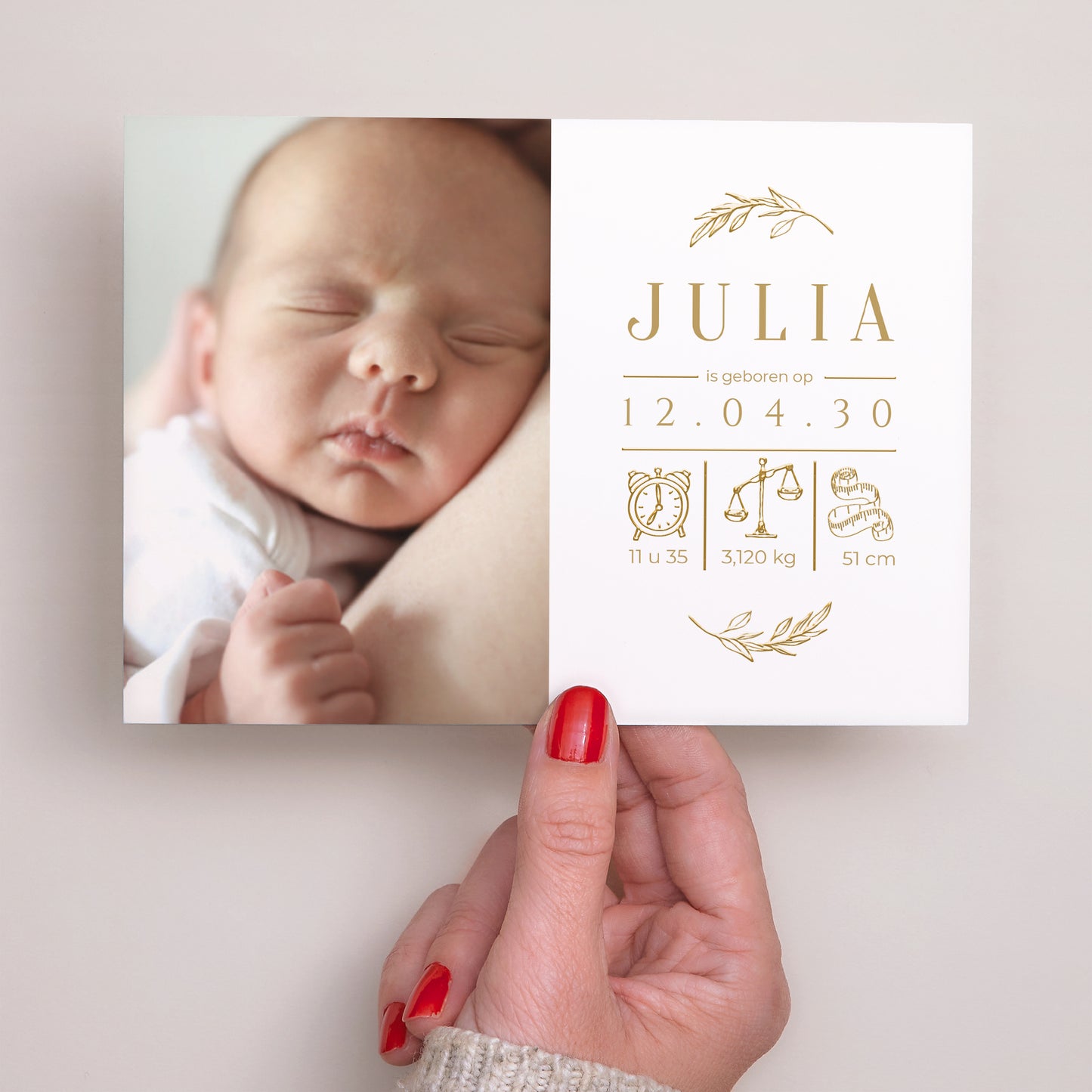 Uitnodigingskaart Geboorte Landschap foto N° 3