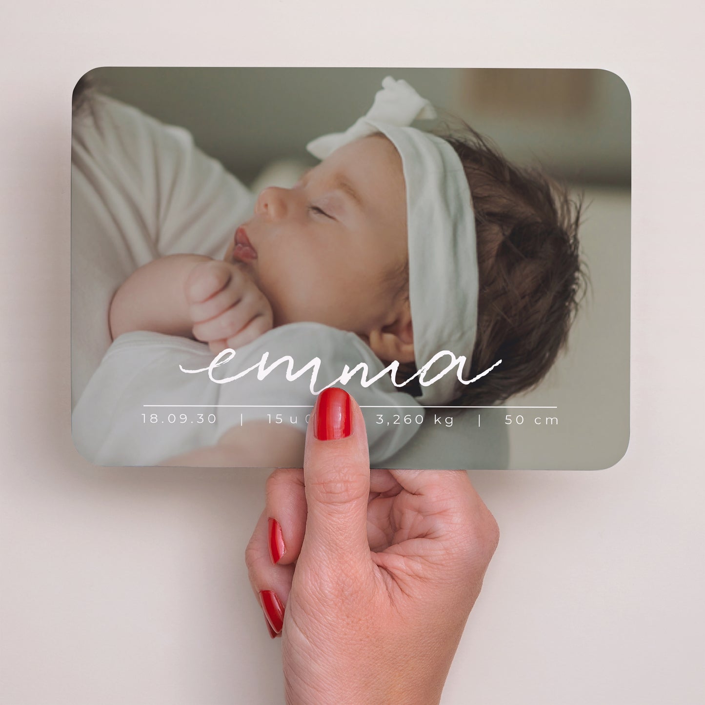 Uitnodigingskaart Geboorte Landschap, afgeronde randen Tenderly foto N° 3