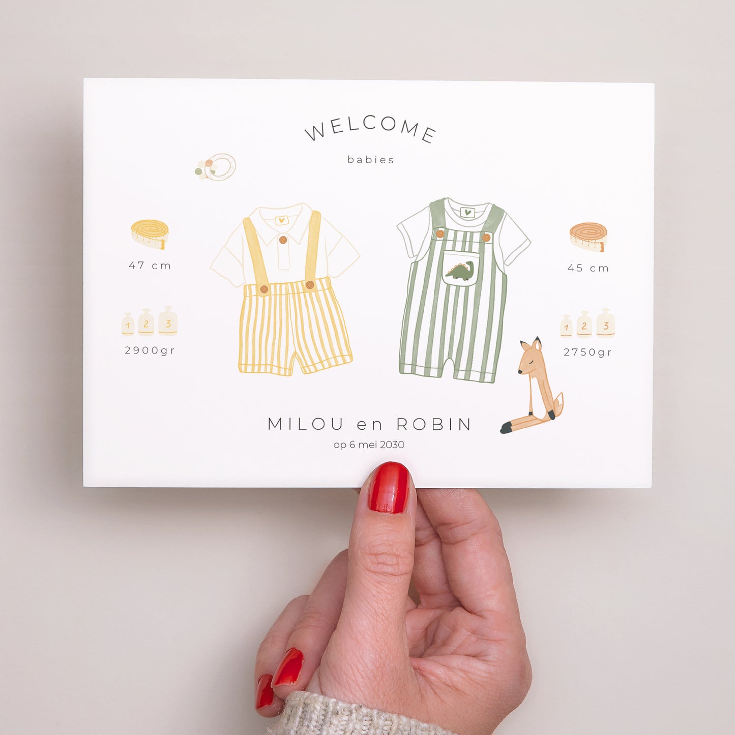 Uitnodigingskaart Geboorte Landschap foto N° 3