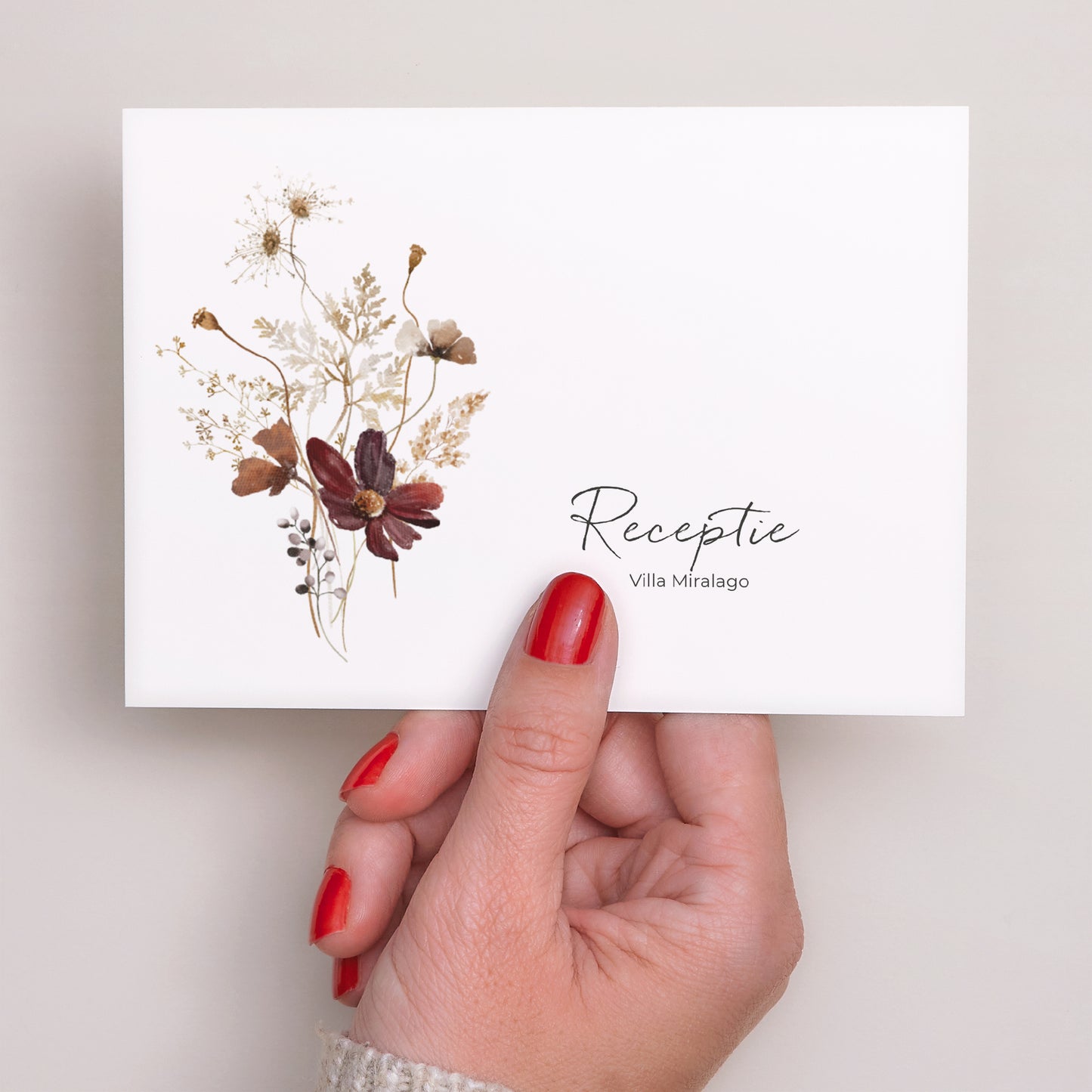 Uitnodigingen Huwelijk Landschap gedroogde weidebloemen foto N° 3