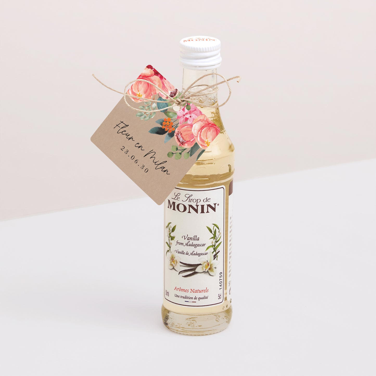 Cadeaulabel Huwelijk Vierkant Pop's Flowers foto N° 3