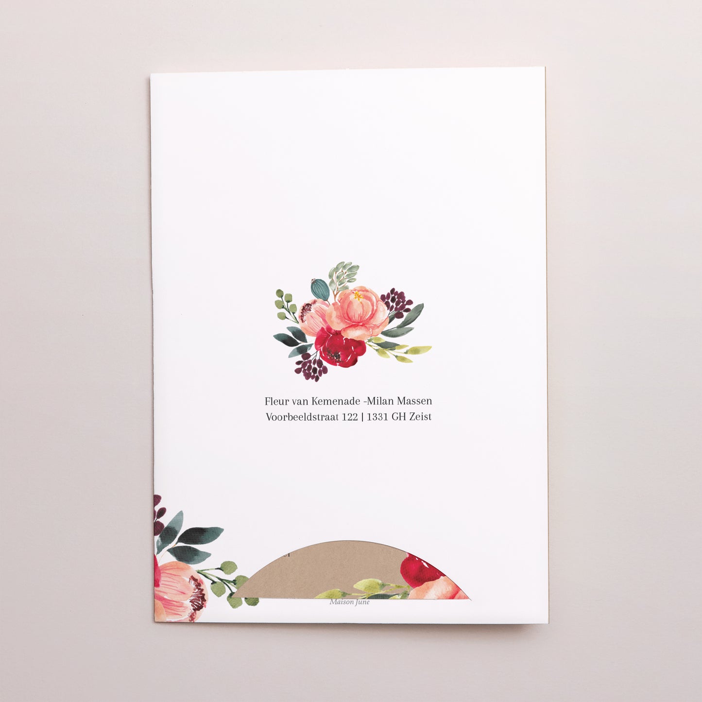 Uitnodigingskaart Huwelijk Map 2 kaarten Pop's Flowers foto N° 4