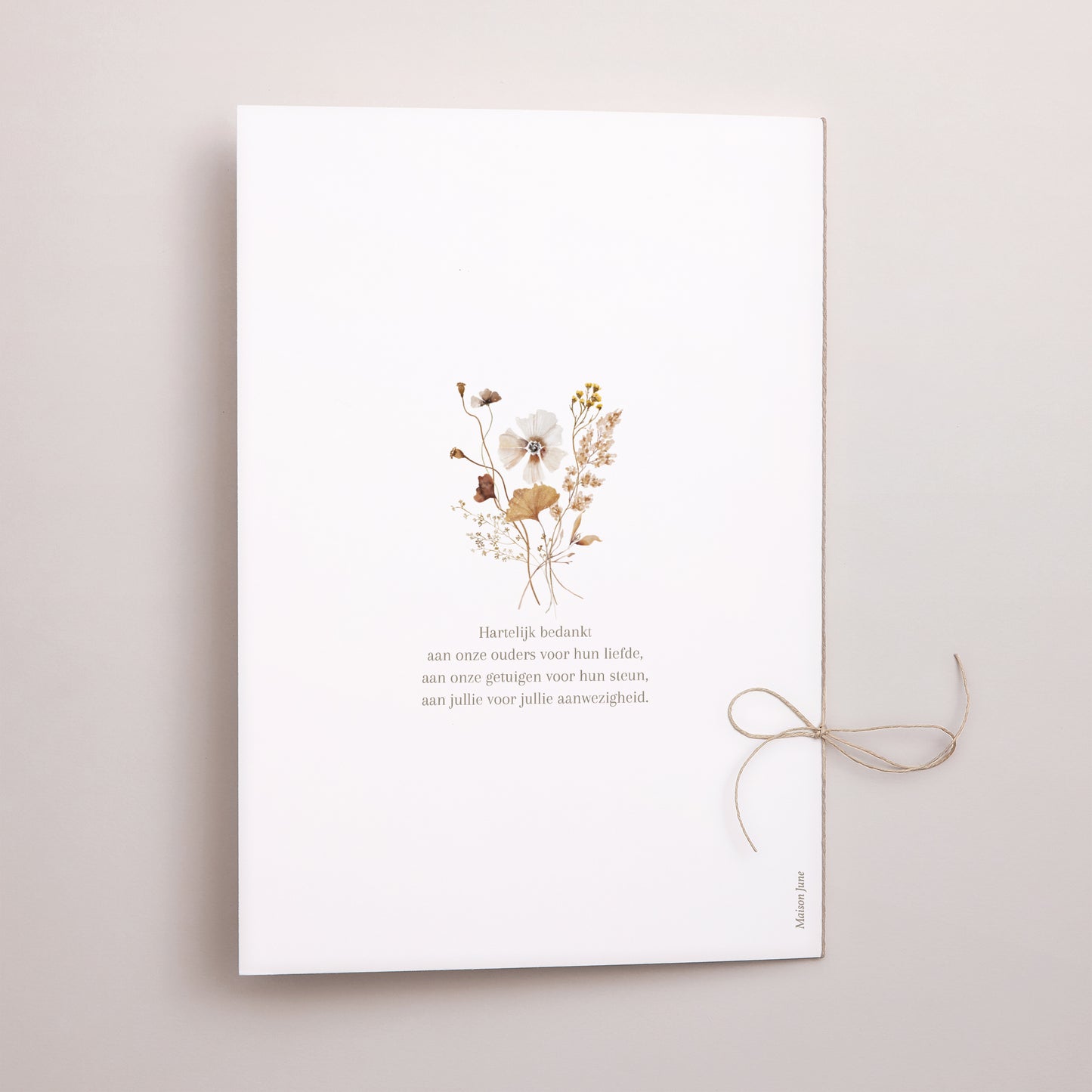 Kerkboekje Huwelijk Dubbele deur Gedroogde veldbloemen II foto N° 3