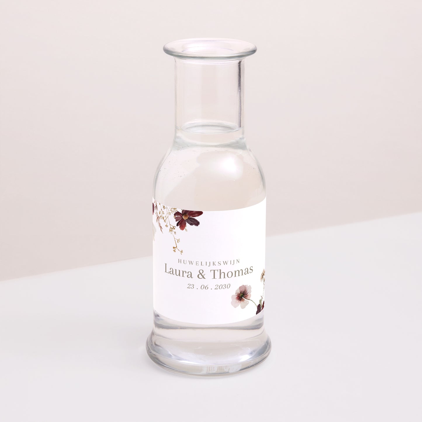 Flesetiket Huwelijk Landschap. Gedroogde veldbloemen II foto N° 2