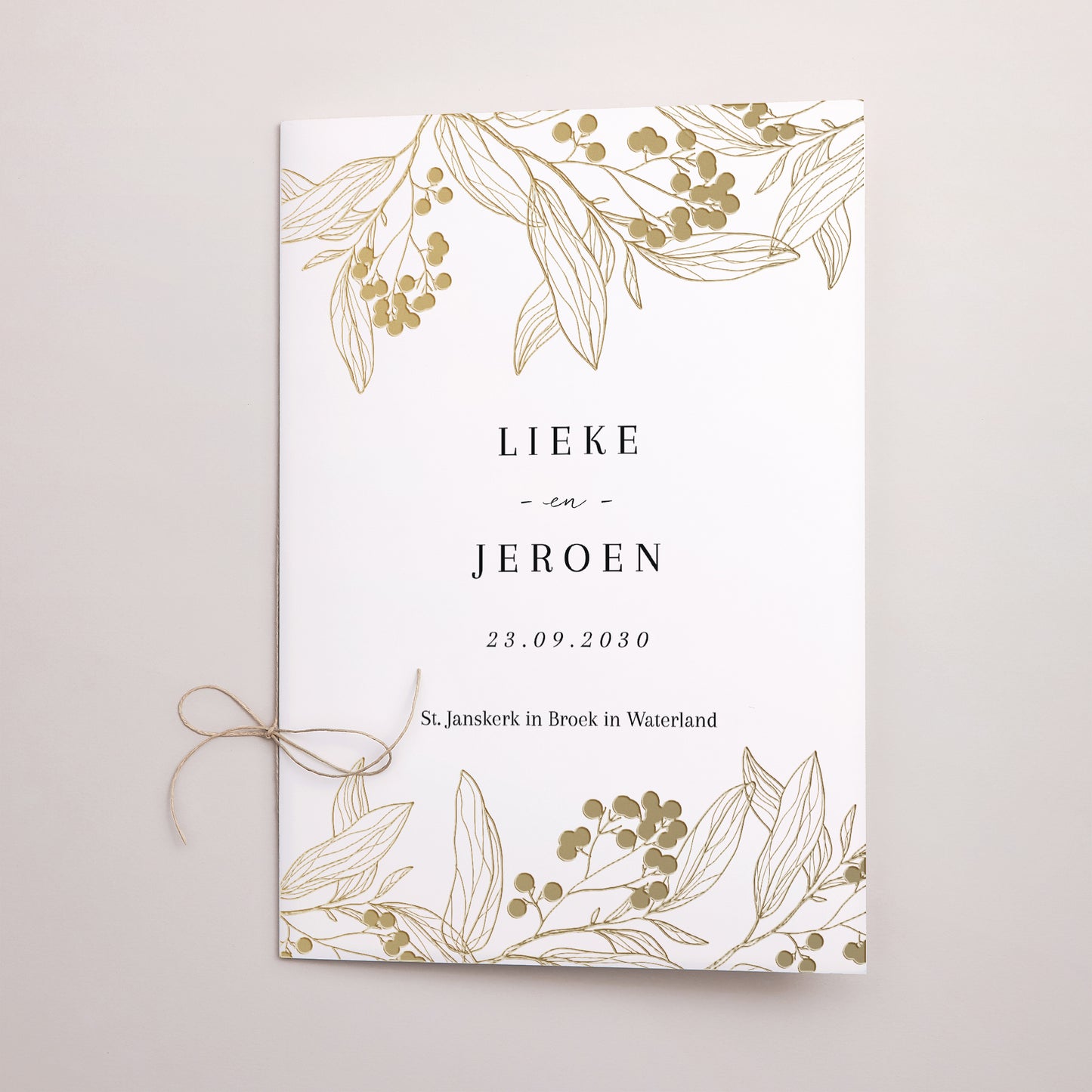 Kerkboekje Huwelijk Dubbele deur Gouden bloemmotieven foto N° 1