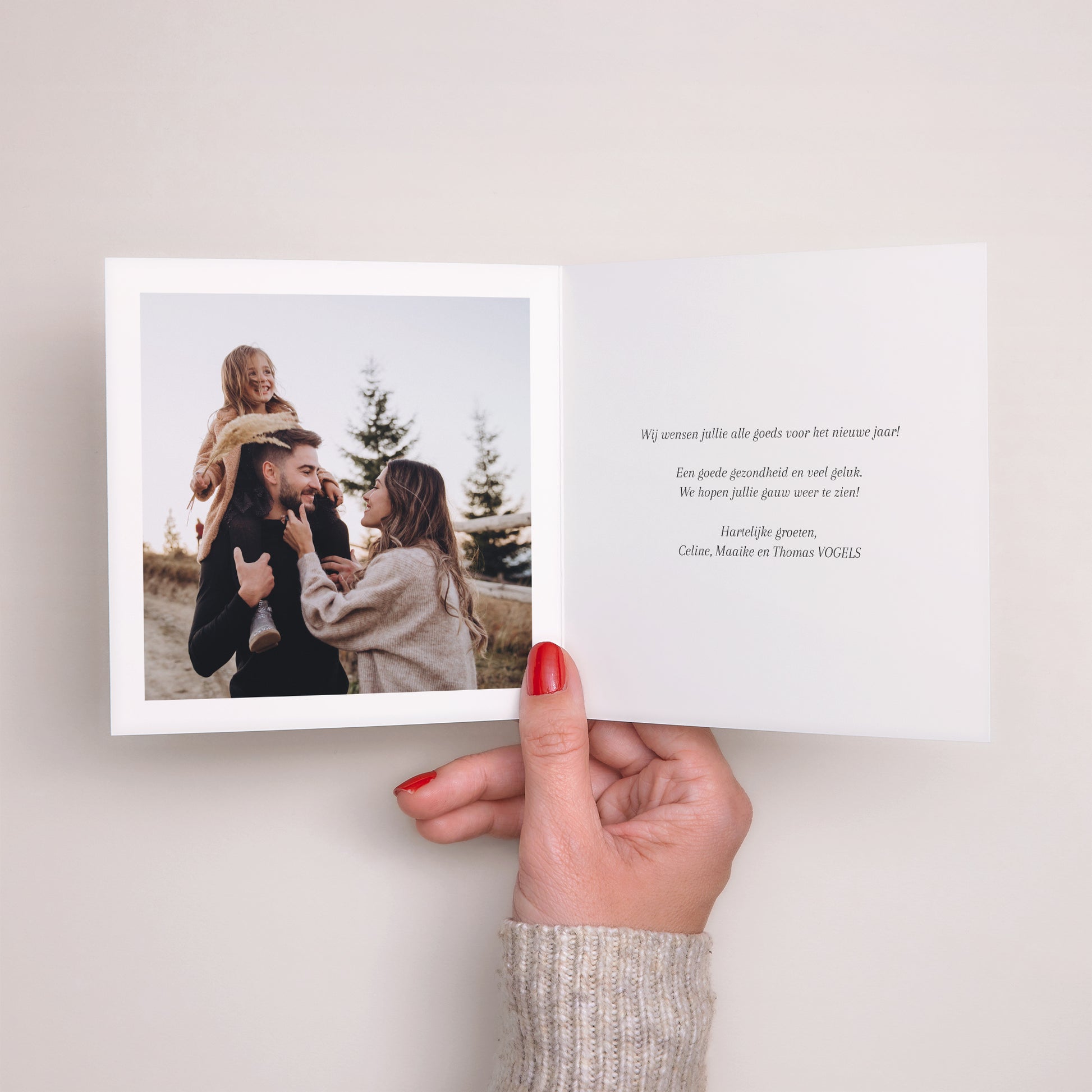 Kerstkaart Eindejaar Dubbel vierluik foto N° 2