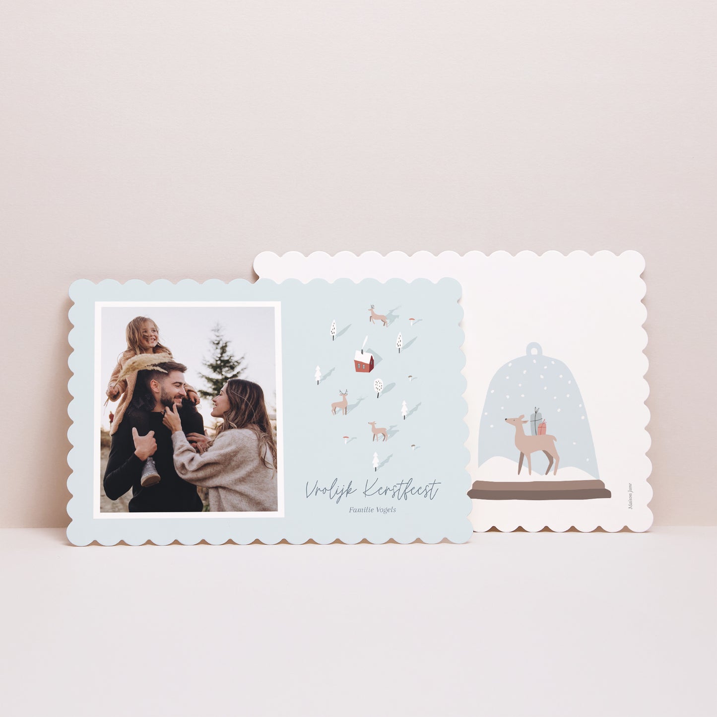 Kerstkaart Eindejaar Landschap, biscuitranden foto N° 2