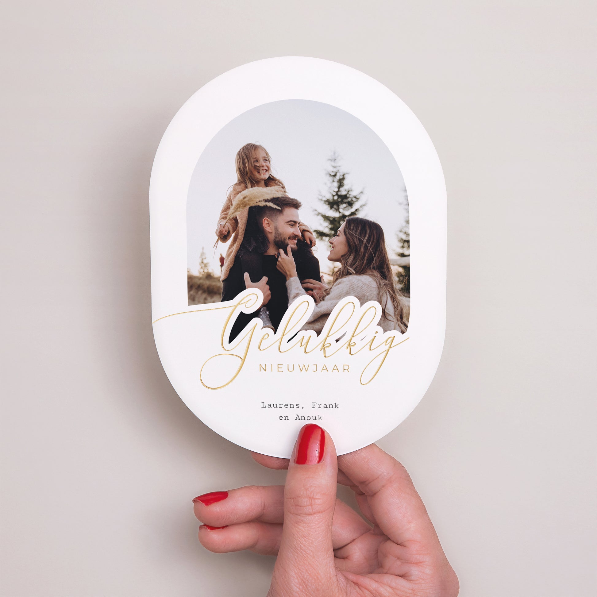 Kerstkaart Eindejaar Ovaal foto N° 2