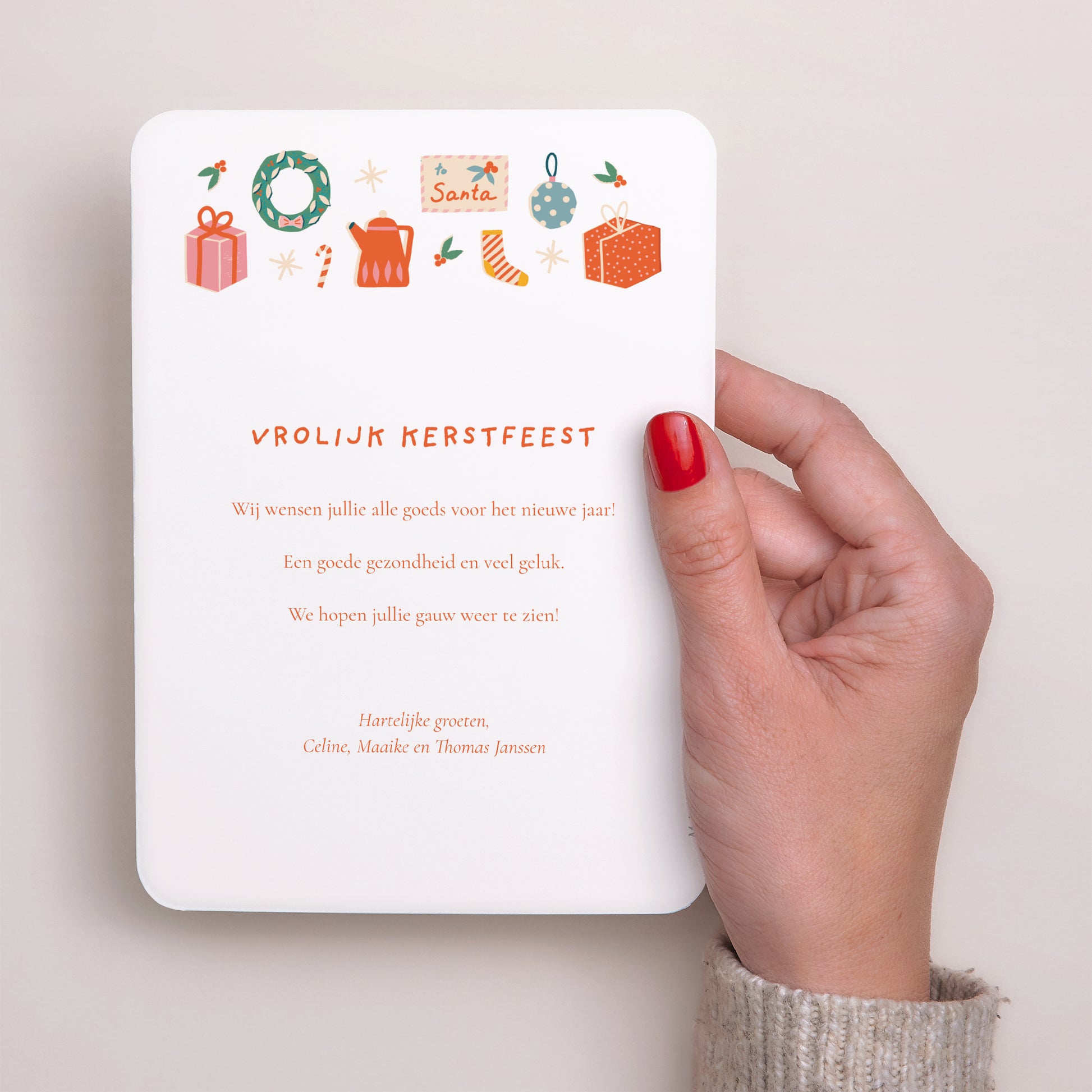 Kerstkaart Eindejaar Portret, afgeronde randen foto N° 3