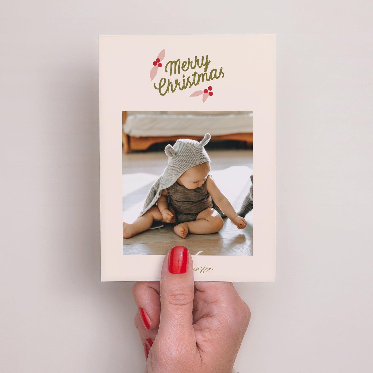 Kerstkaart Eindejaar Portret Vrolijk kerstfeest foto N° 2