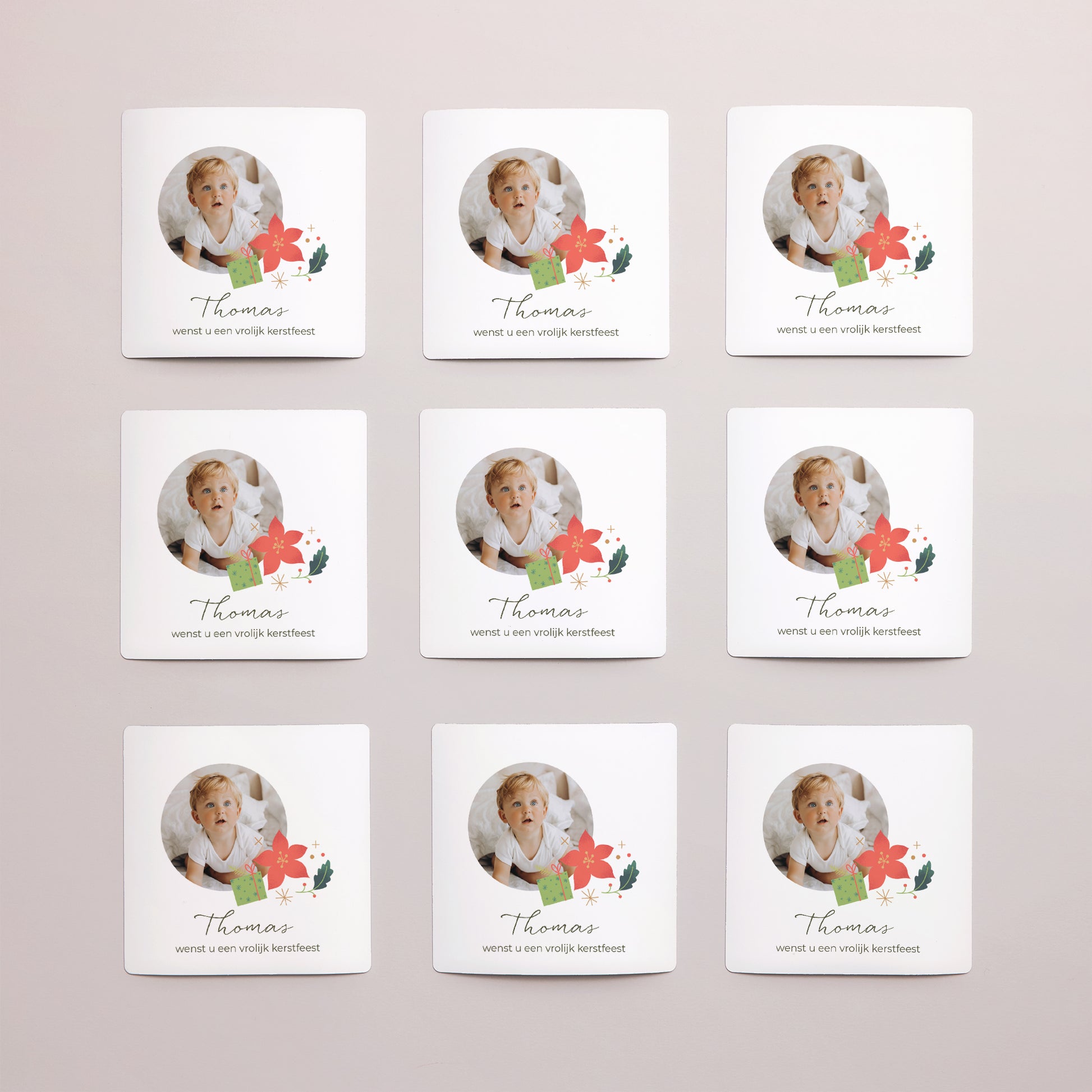 Kerstkaart Eindejaar Set van 9, magnetisch. Betoverende wervelwind foto N° 3