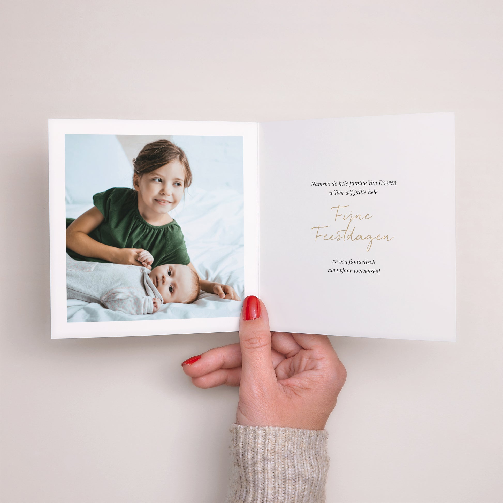 Kerstkaart Eindejaar Dubbel vierluik foto N° 2