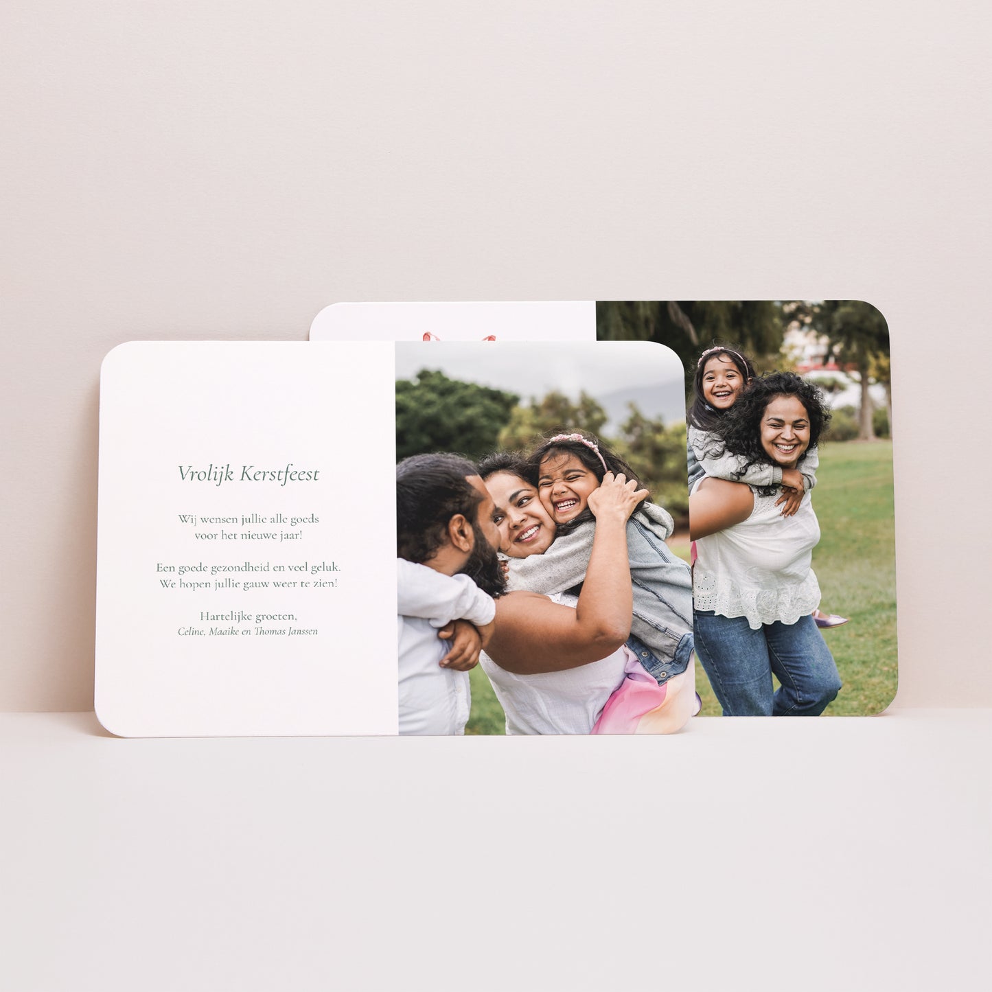 Kerstkaart Eindejaar Landschap, afgeronde randen Kroon van liefde foto N° 2