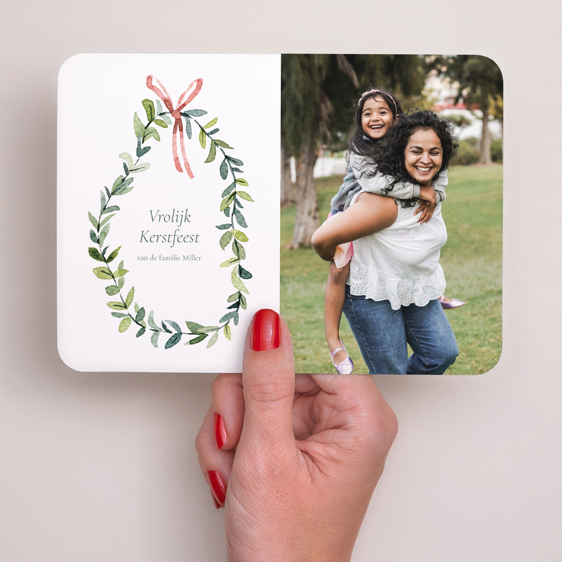 Kerstkaart Eindejaar Landschap, afgeronde randen Kroon van liefde foto N° 3