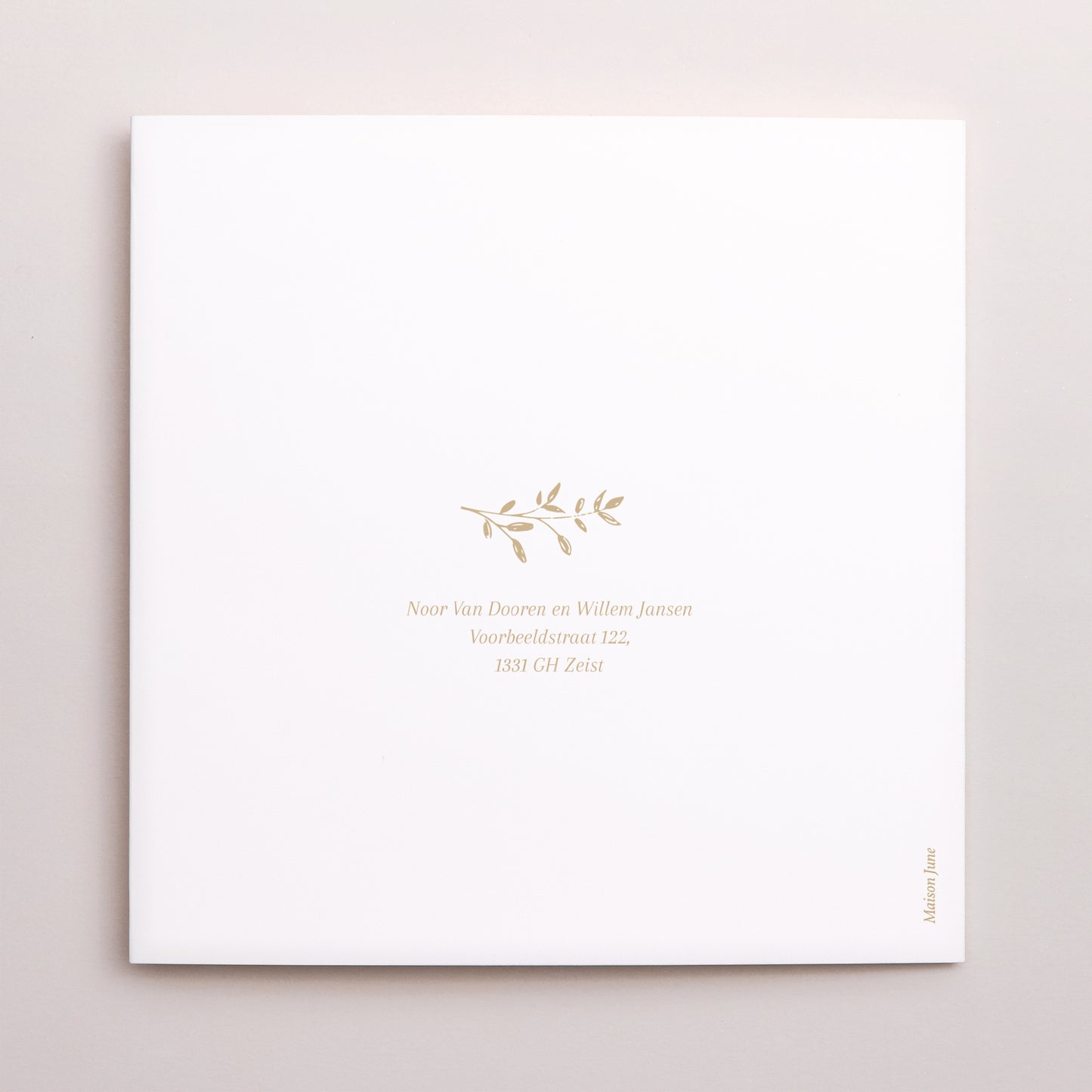 Uitnodigingskaart Huwelijk Dubbel vierluik gouden bloemenkrans 2 foto N° 3