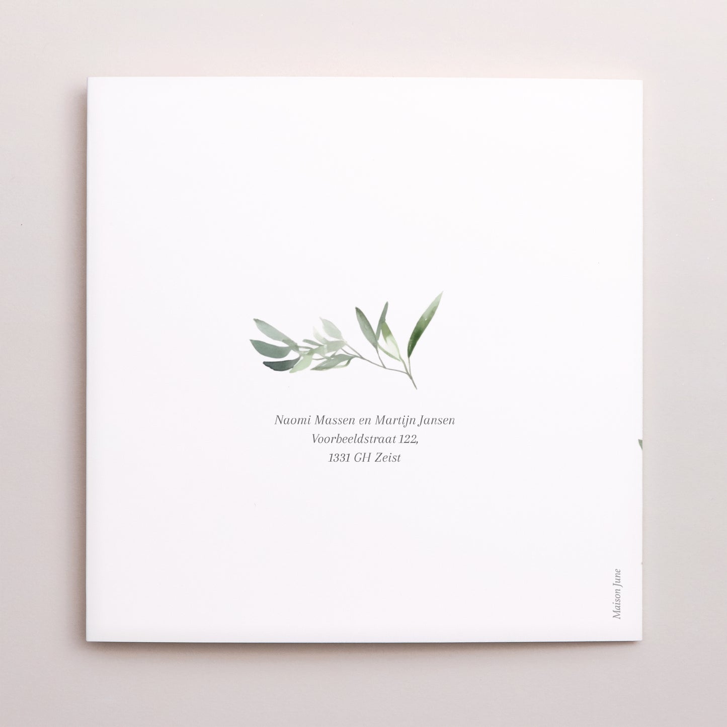 Uitnodigingskaart Huwelijk Dubbel vierluik 2 foto N° 3