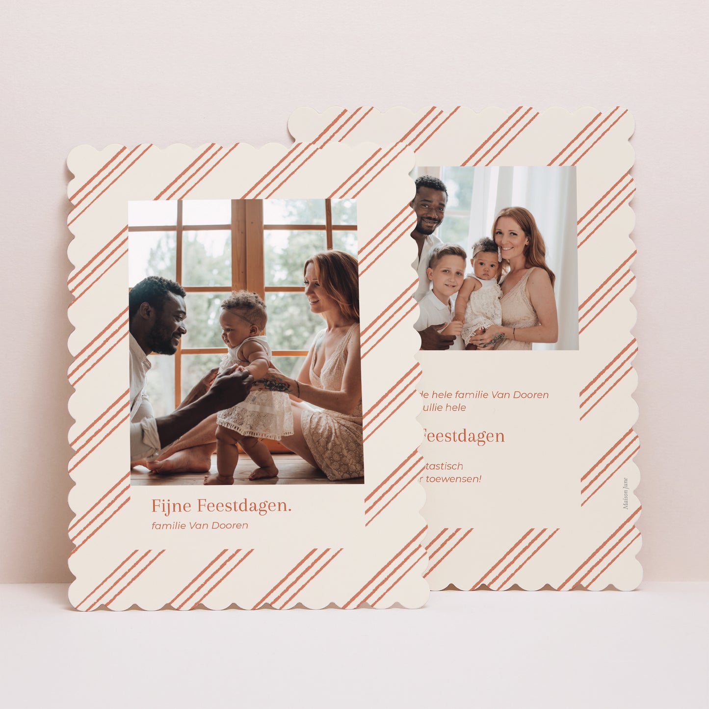 Kerstkaart Eindejaar Portret, biscuitranden foto N° 1