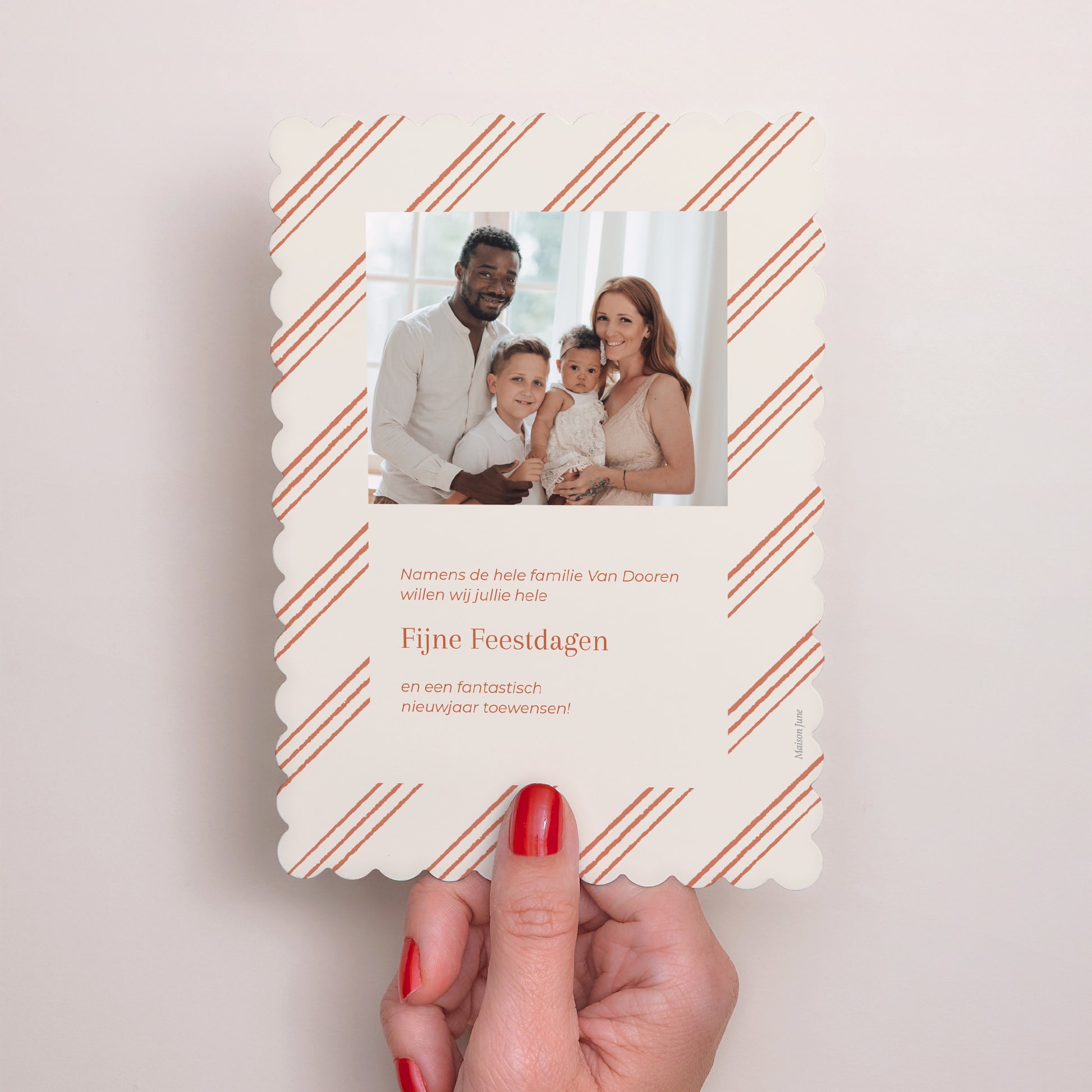 Kerstkaart Eindejaar Portret, biscuitranden foto N° 3