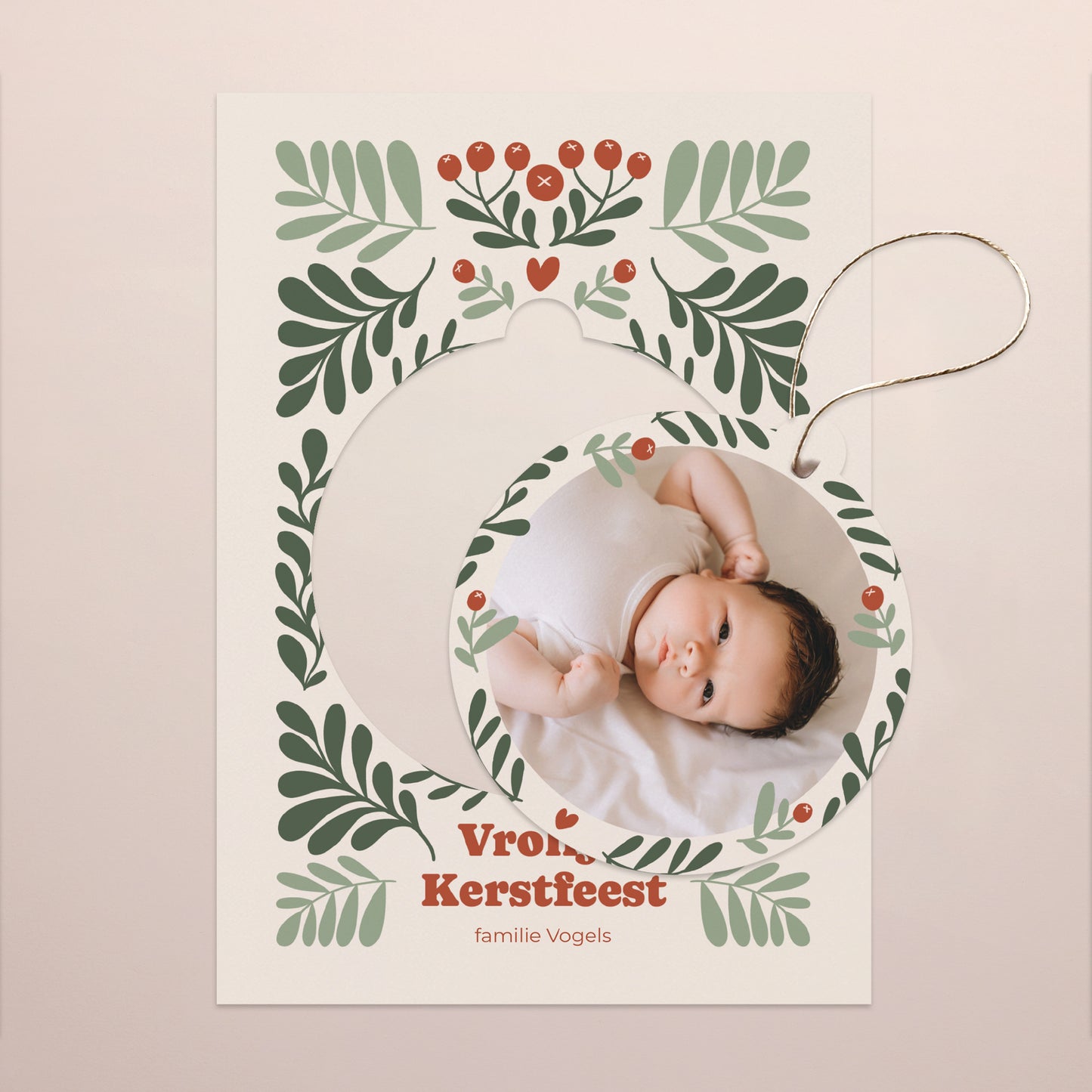 Kerstkaart Eindejaar Afneembaar Patroon dat moet worden losgekoppeld foto N° 1