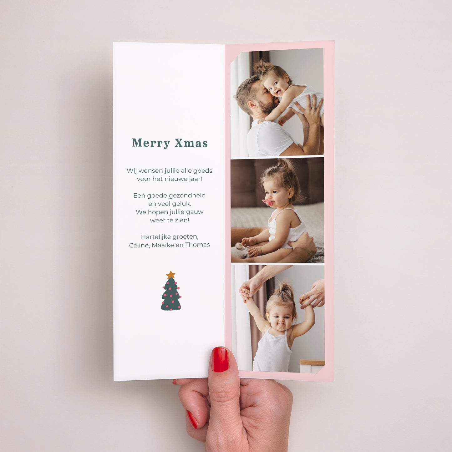 Kerstkaart Eindejaar Fotocabine bladwijzer foto N° 2
