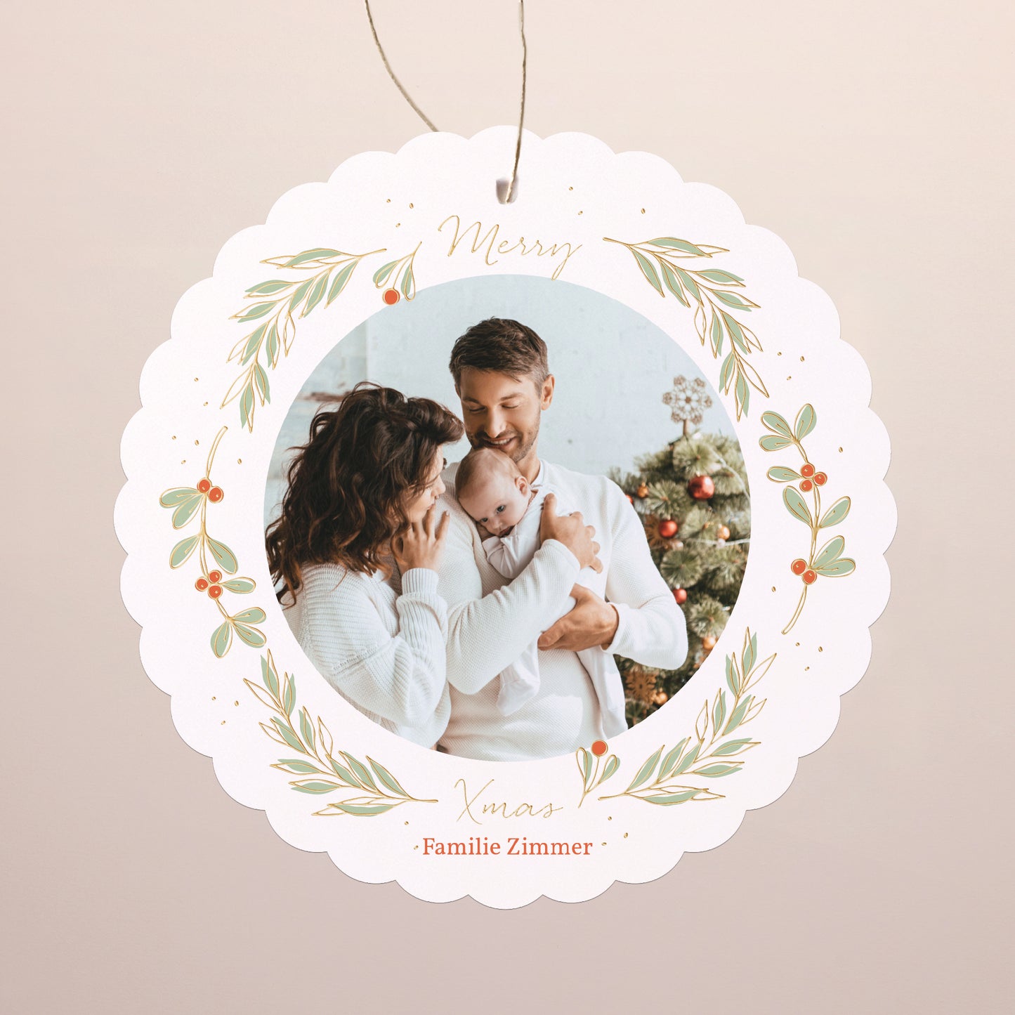 Kerstkaart Eindejaar Om op te hangen. foto N° 1