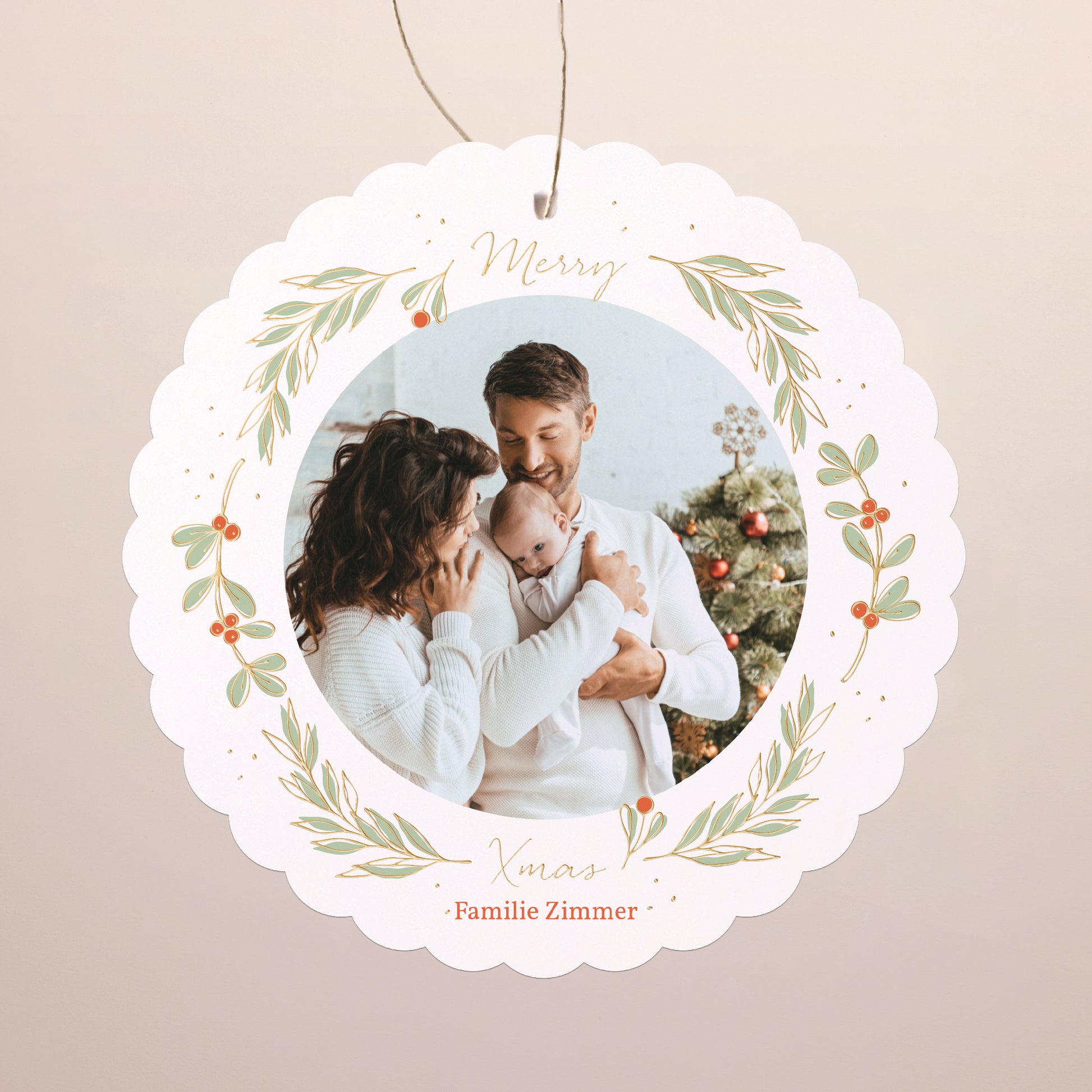 Kerstkaart Eindejaar Om op te hangen. foto N° 1