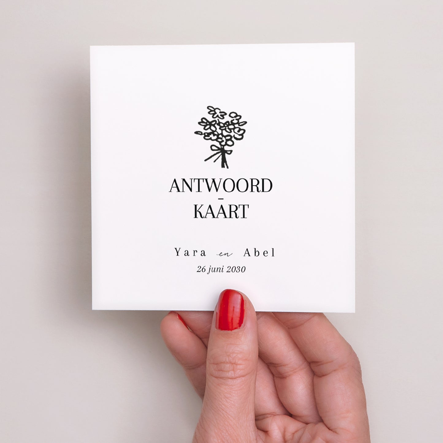 RSVP kaart Huwelijk Vierkant foto N° 2