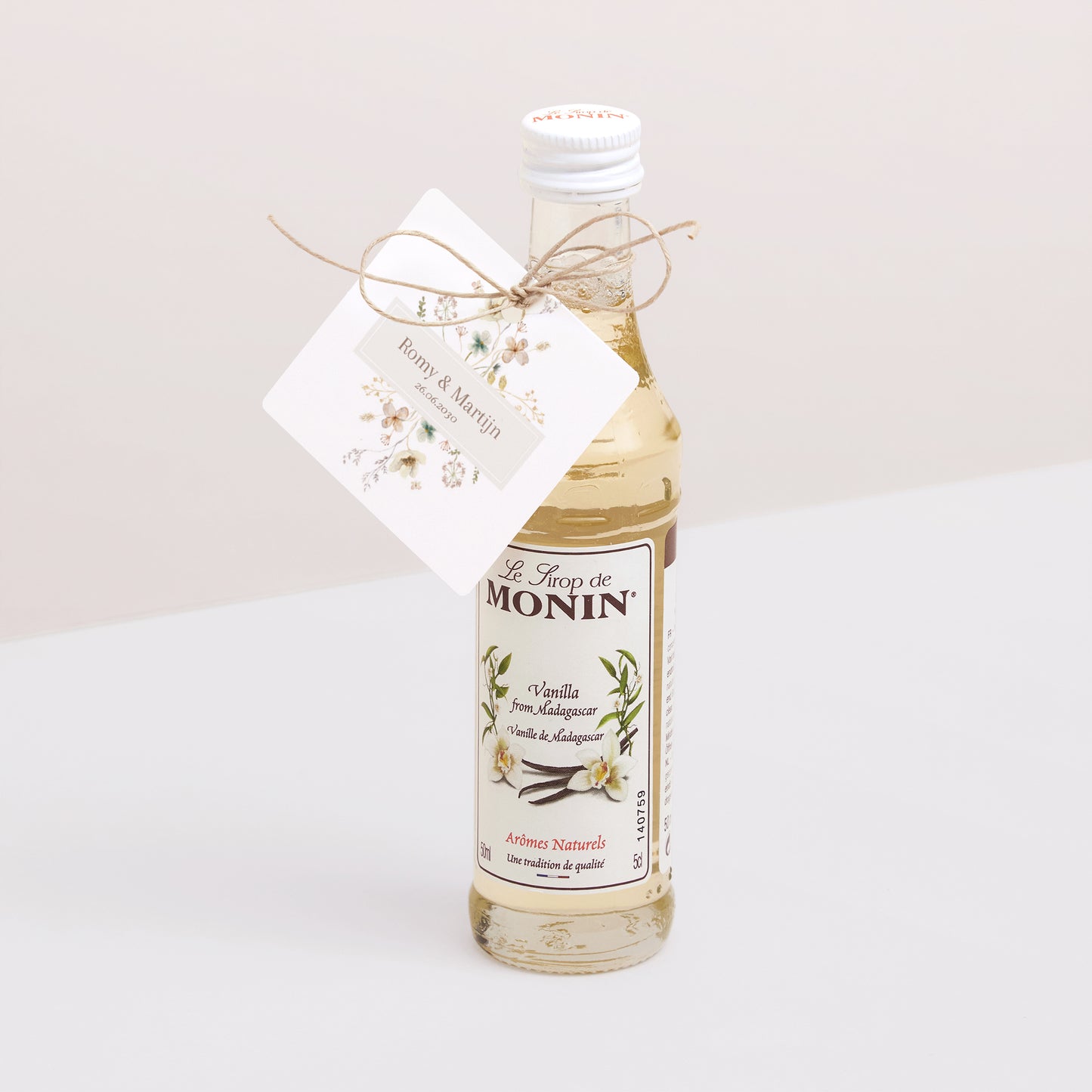 Cadeaulabel Huwelijk Vierkant Wilde bloemen III foto N° 3