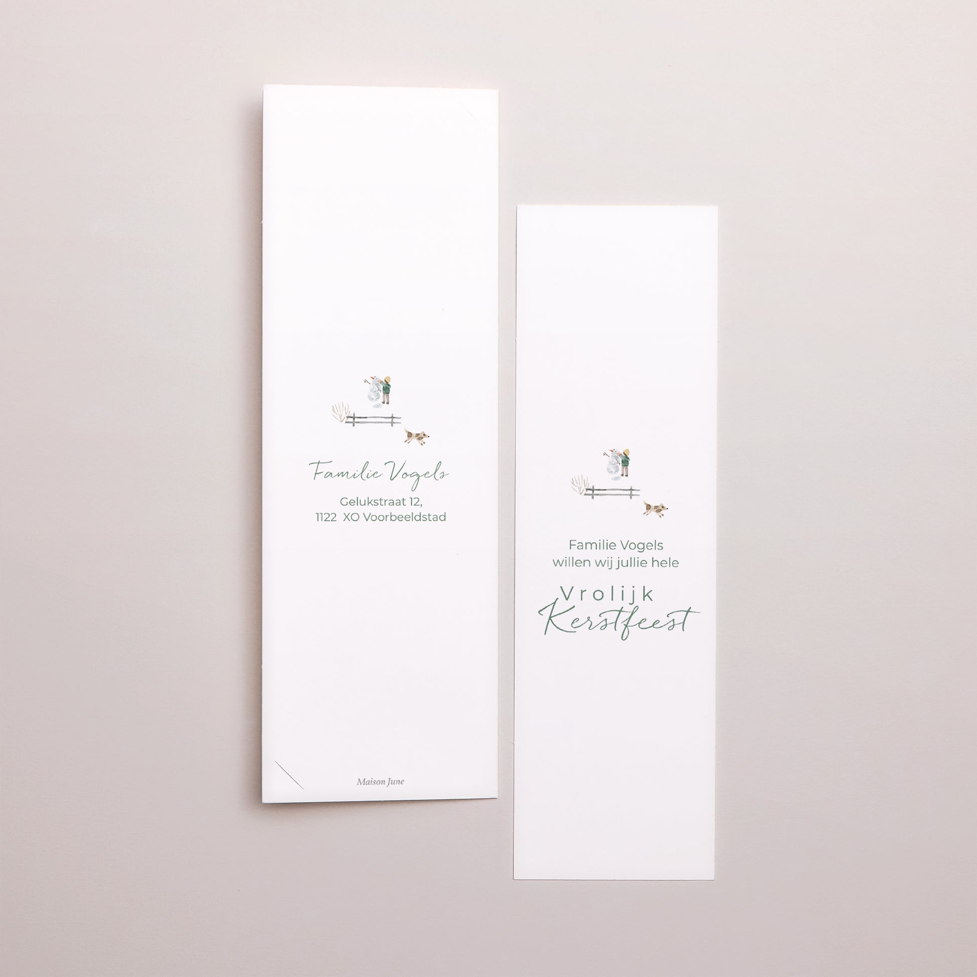 Kerstkaart Eindejaar Fotocabine bladwijzer Besneeuwd dorp foto N° 3