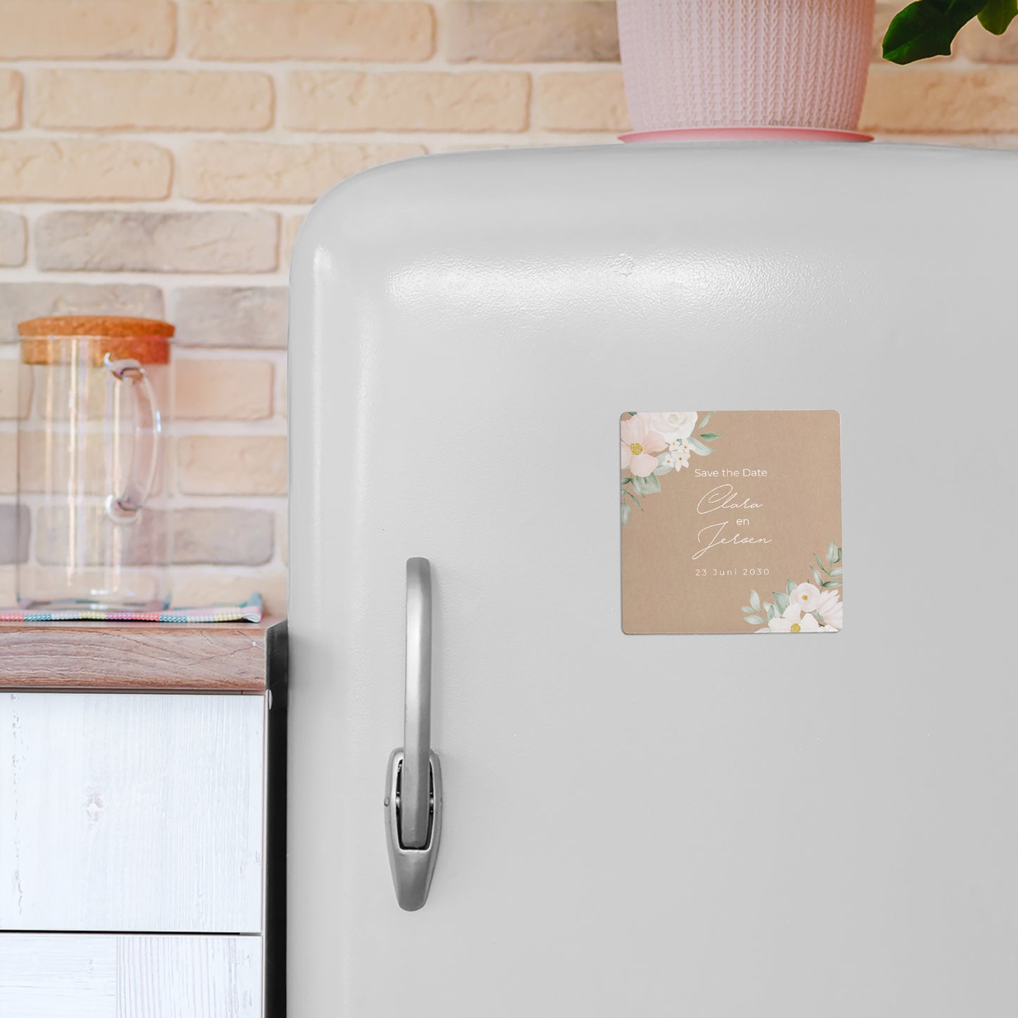 Save the date kaart Huwelijk Set van 9, magnetisch. Romantiek II foto N° 4