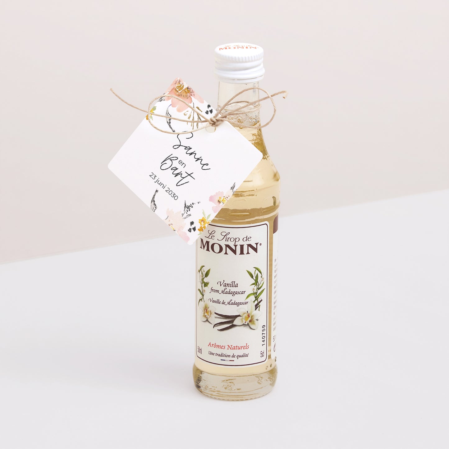 Cadeaulabel Huwelijk Vierkant bloemen pop II foto N° 3