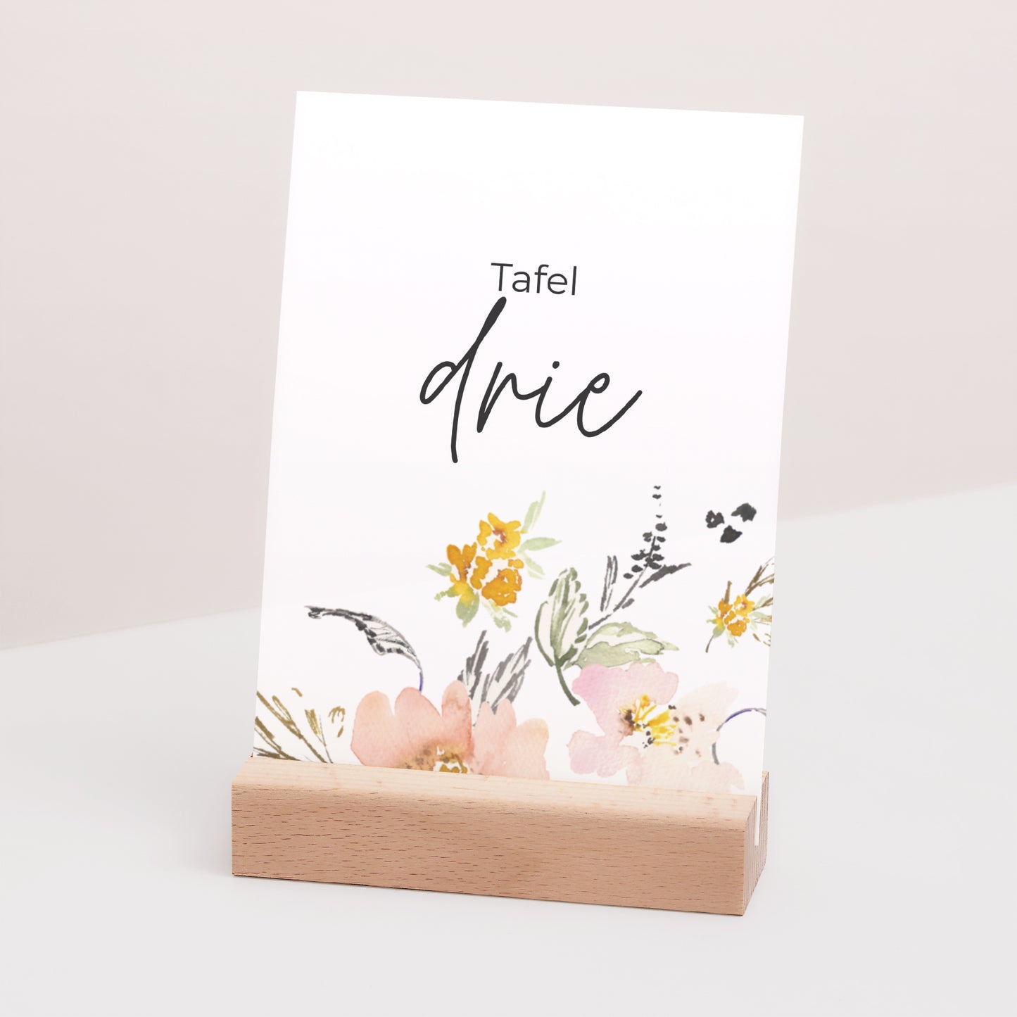 Tafelnummers Huwelijk Rechthoek bloemen pop II foto N° 3