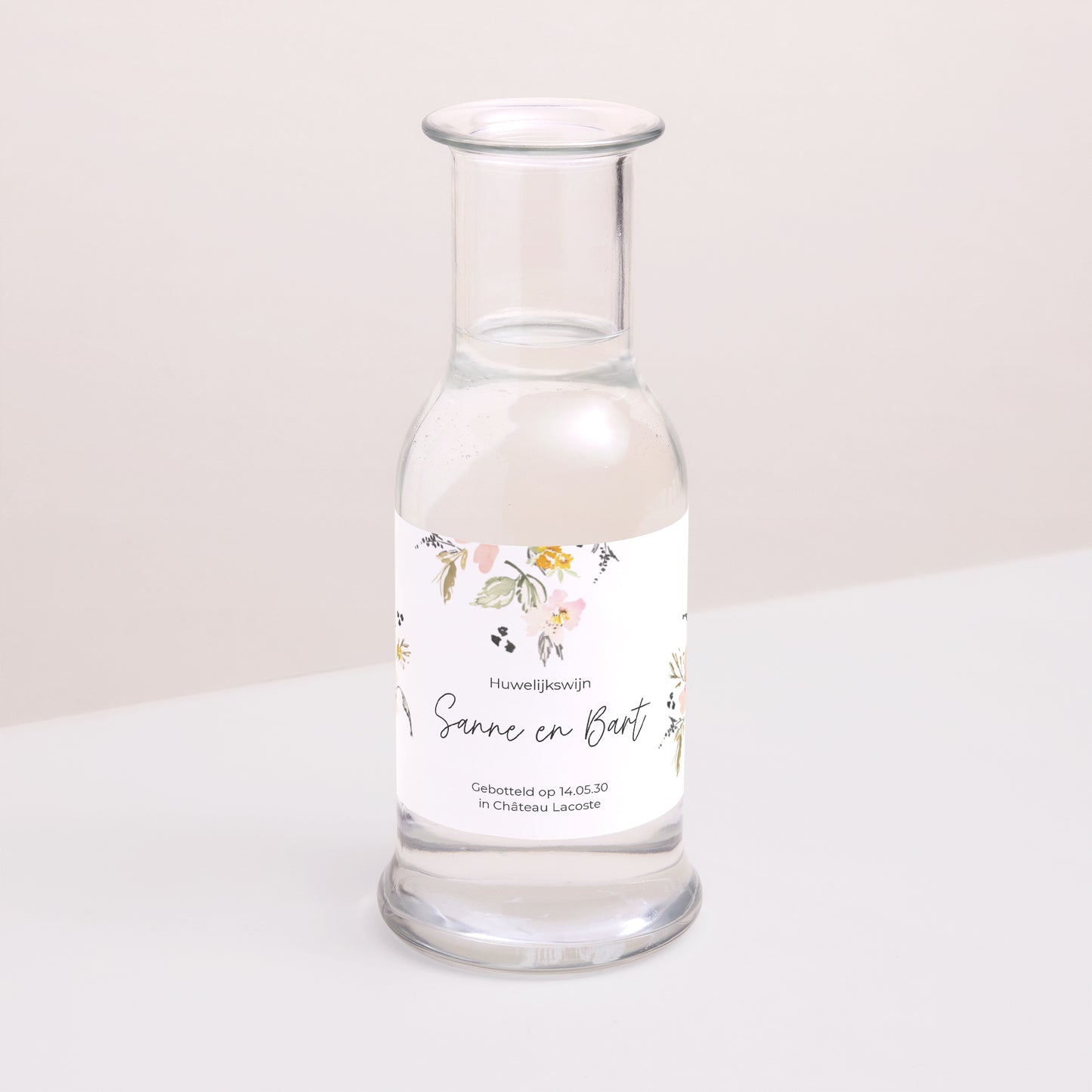 Flesetiket Huwelijk Landschap. bloemen pop II foto N° 2