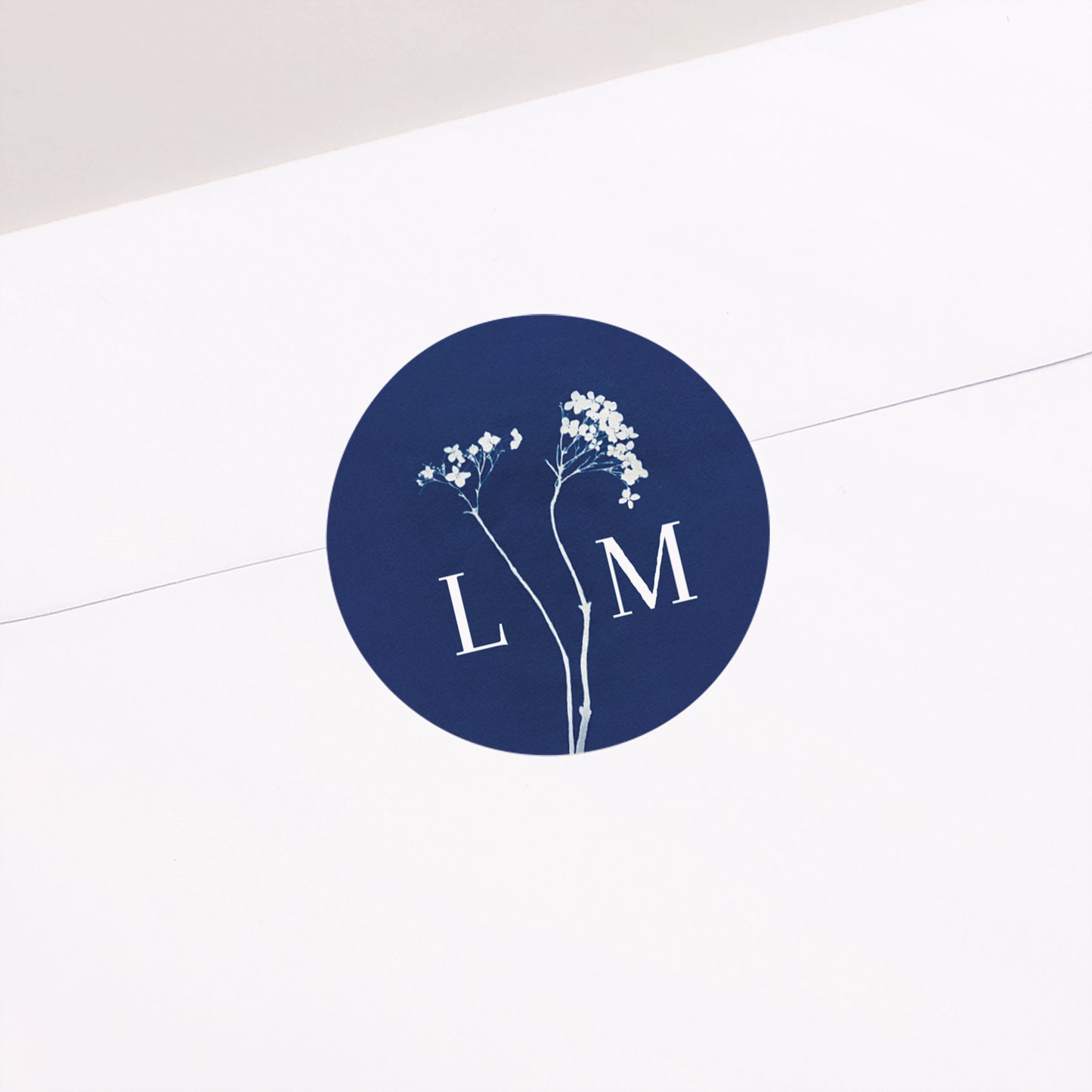 Sticker huwelijk rond cyanotype foto N° 1
