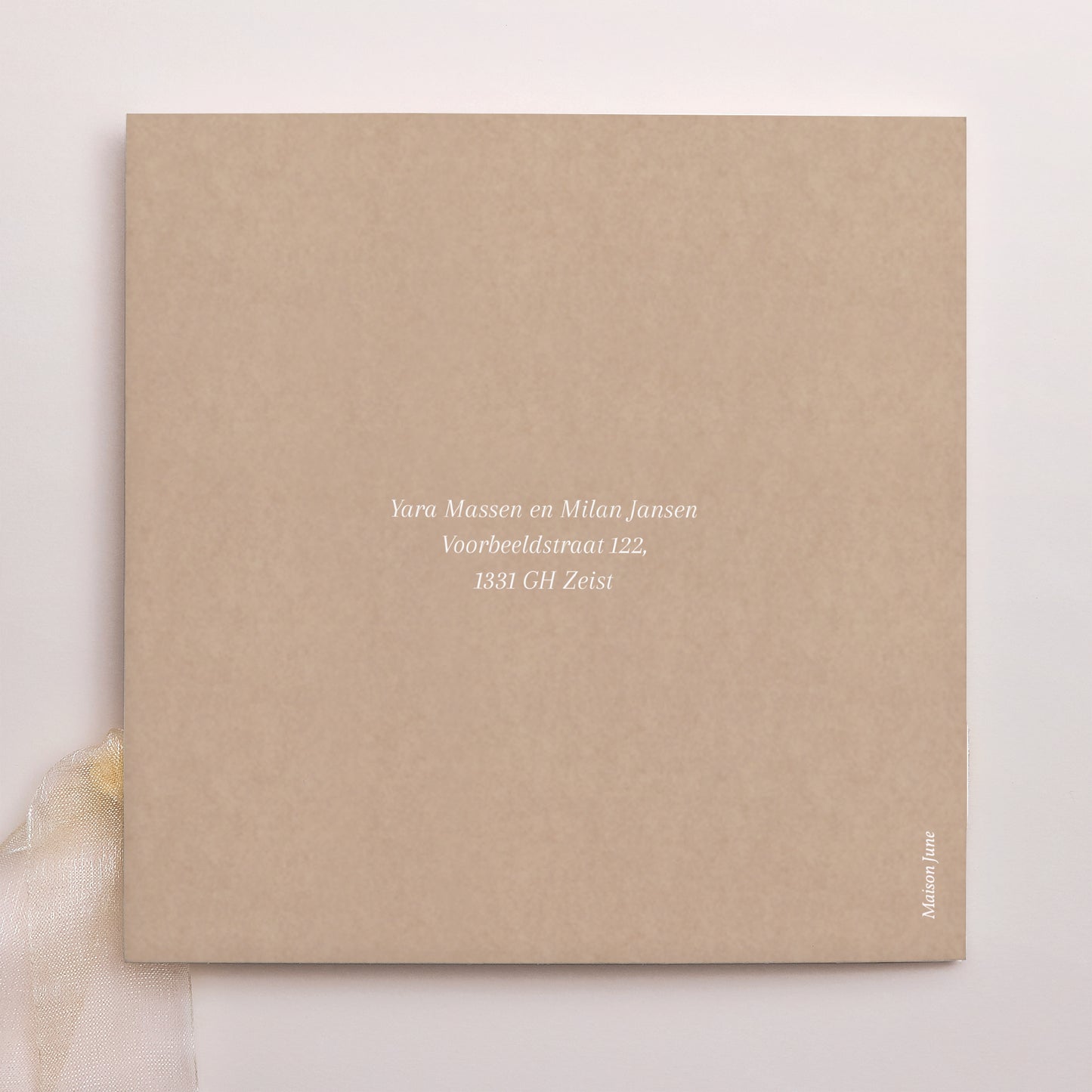 Uitnodigingskaart Huwelijk Vierkante tas, 3 kaarten, label Shakespeare II foto N° 4