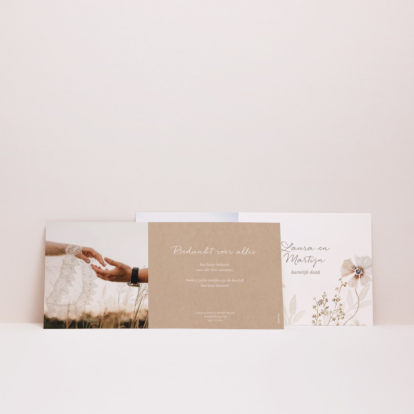 Bedankkaart Huwelijk Panoramisch landschap Camélise foto N° 3