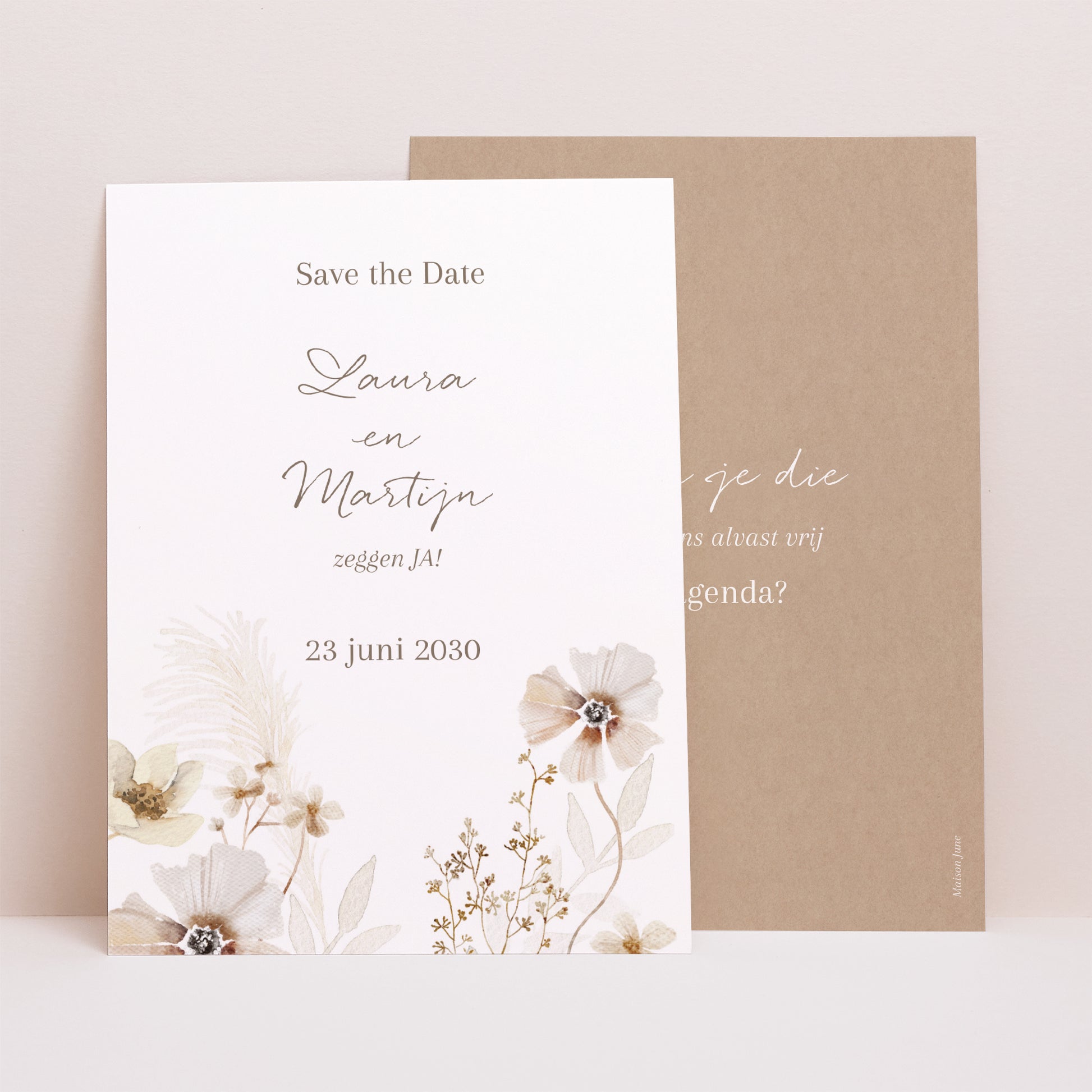 Save the date kaart Huwelijk Portret Camélise foto N° 1