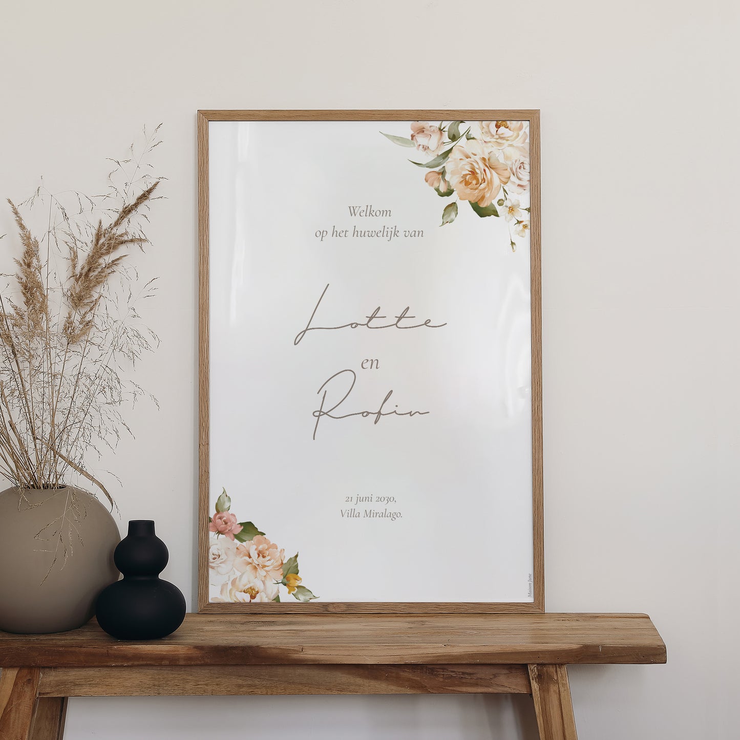 Welkomstbord Huwelijk Portret 60 x 90 cm foto N° 2