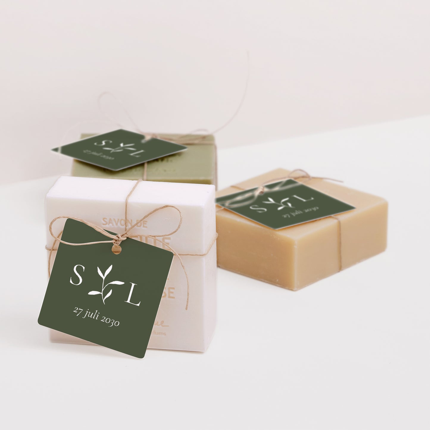 Cadeaulabel Huwelijk Vierkant Romantische draad III foto N° 2