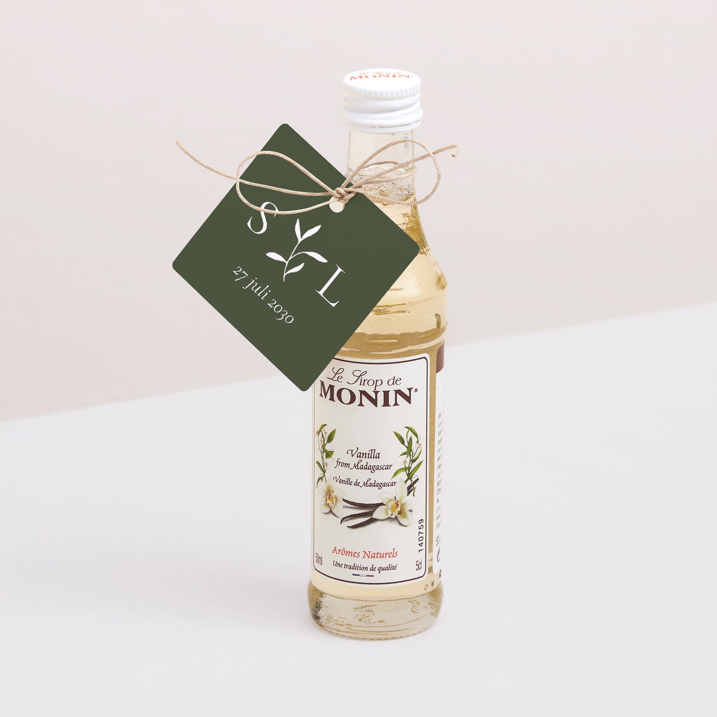 Cadeaulabel Huwelijk Vierkant Romantische draad III foto N° 3