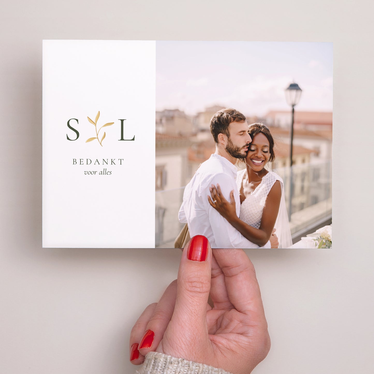 Bedankkaart Huwelijk Landschap Romantische draad III foto N° 3