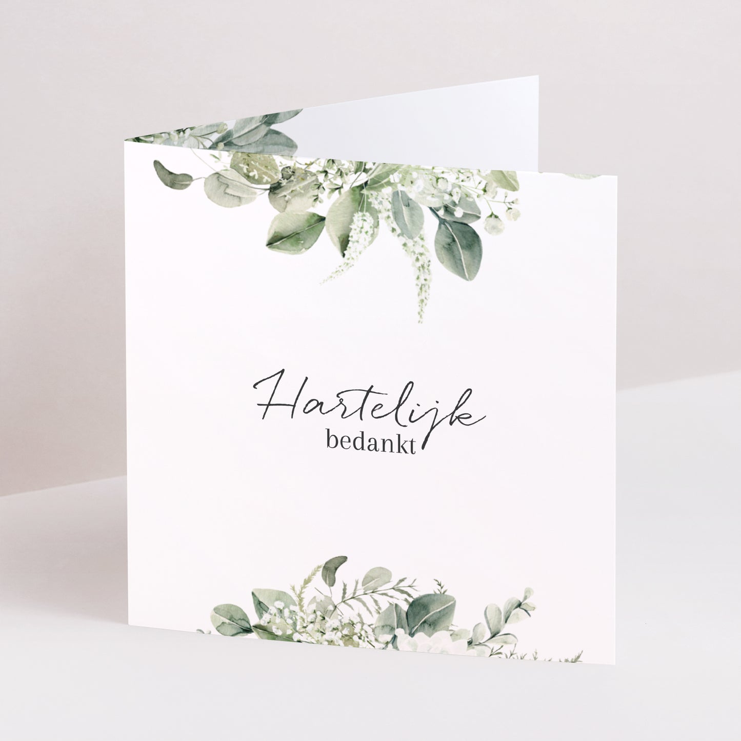 Bedankkaart Huwelijk Dubbel vierluik Natuurlijke romantiek foto N° 1