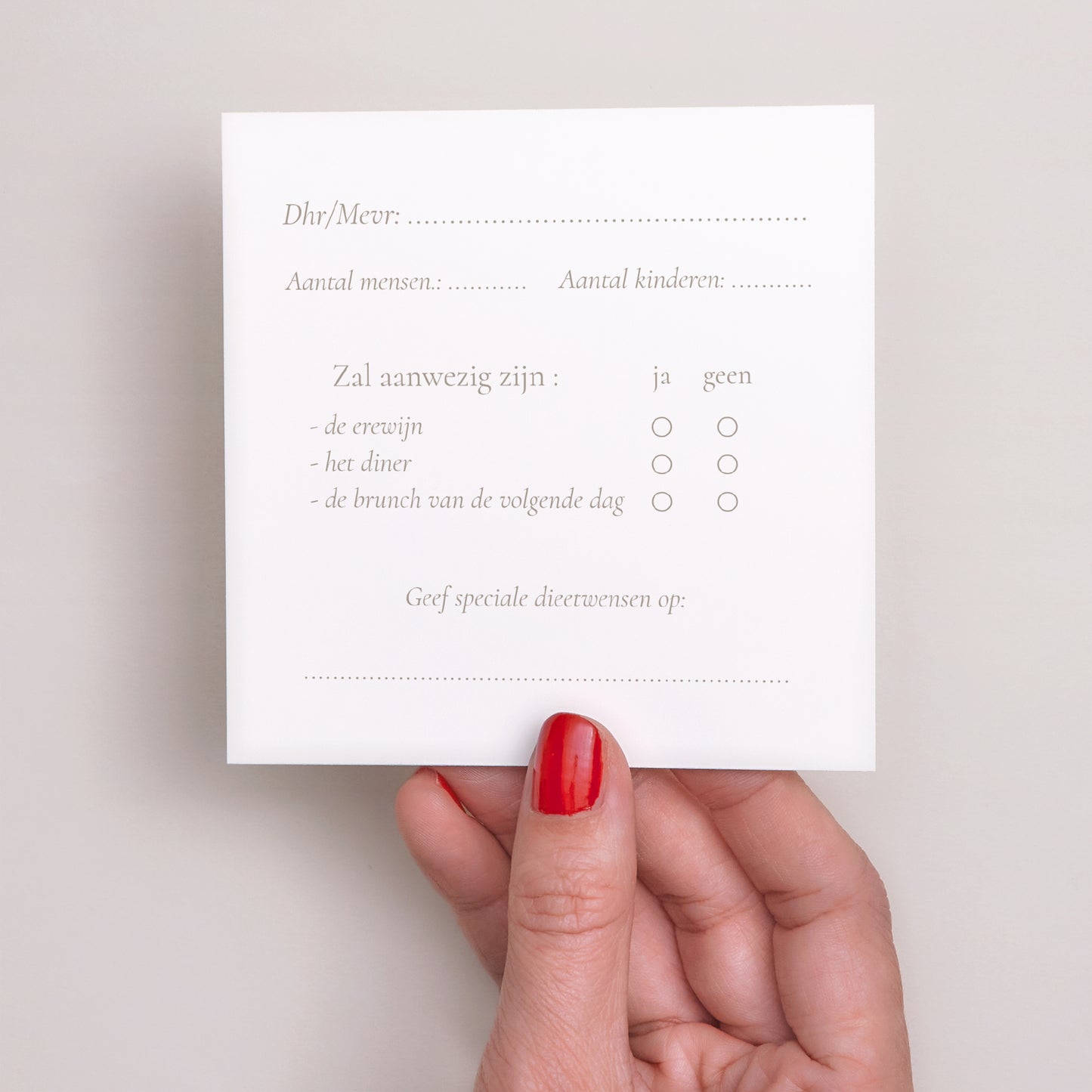 RSVP kaart Huwelijk Vierkant foto N° 3