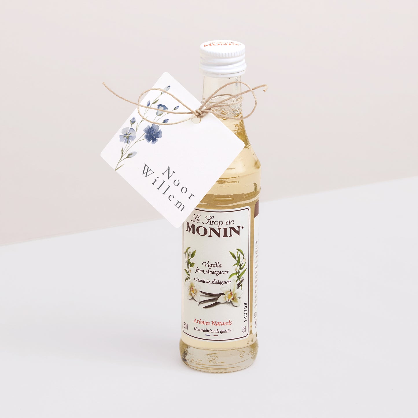 Cadeaulabel Huwelijk Vierkant Bloemenkrans in landelijke stijl foto N° 3